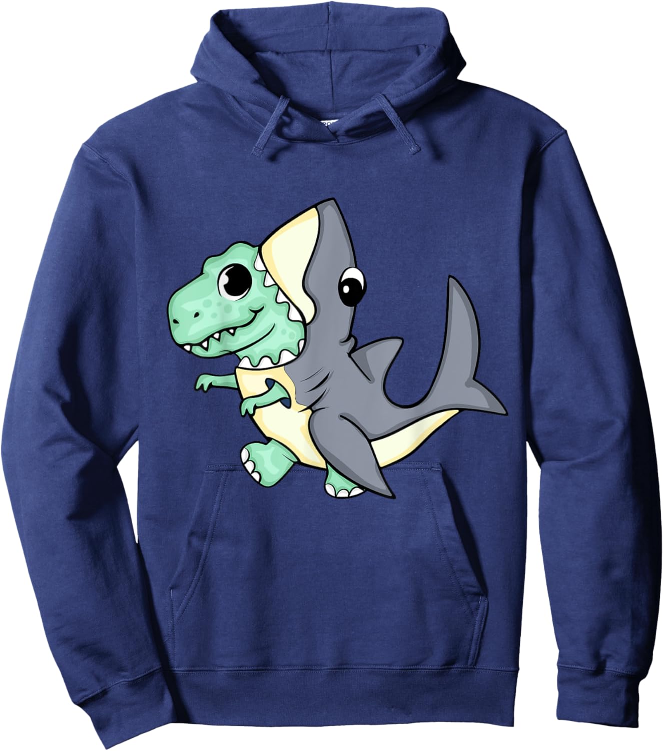 Cute Dinosaur In Shark Costume Kids Dinosaur Hoodie - Hoodie | Navy