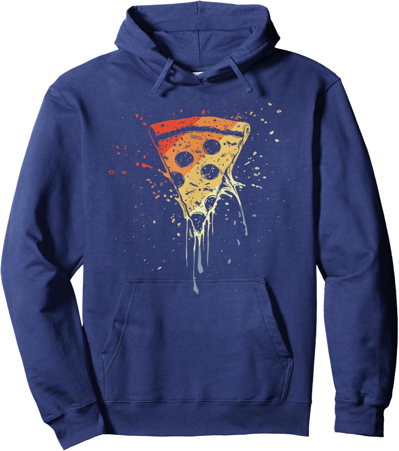 Vintage Pizza Slice Sketch Pizzeria Hoodie - Hoodie | Navy