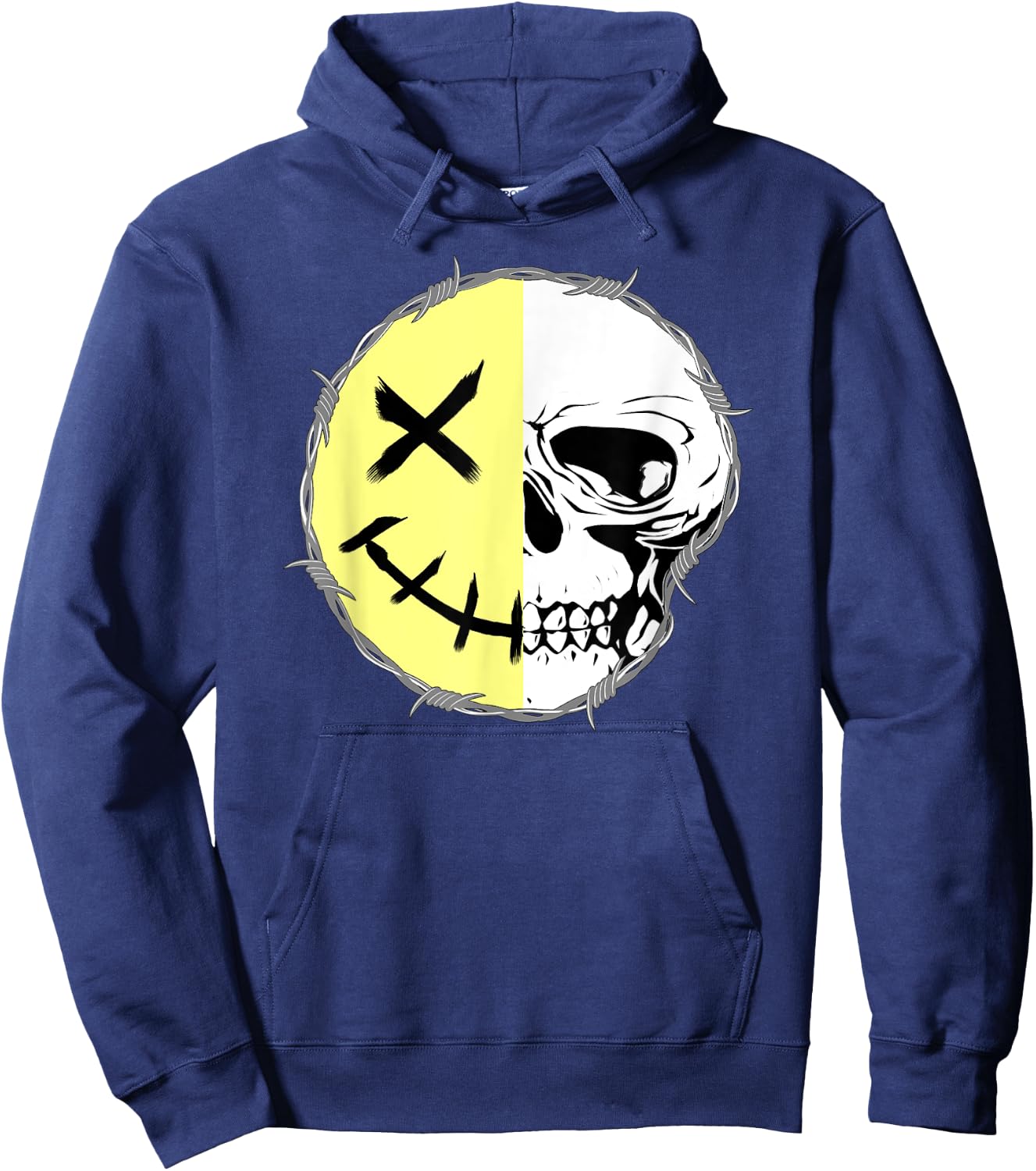 Smile Skull Skeleton Face Skull Hoodie - Hoodie | Navy