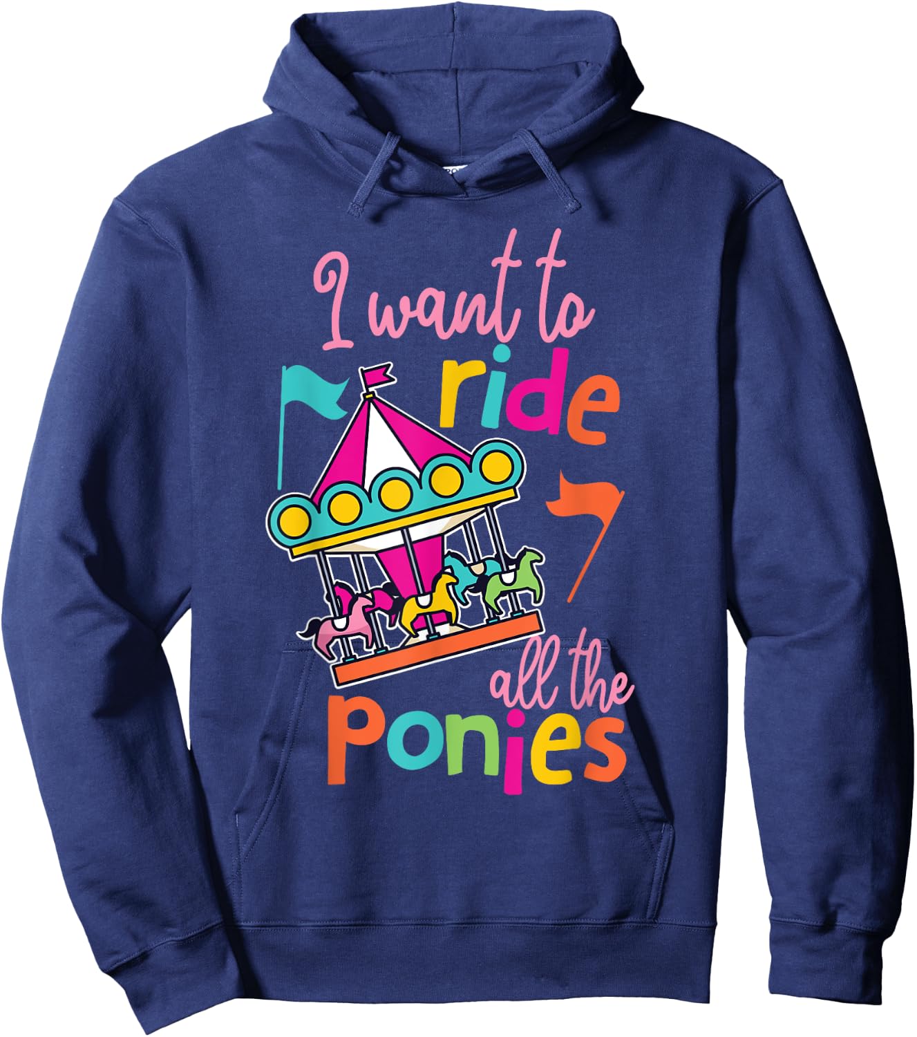 Carousel Horse Merry-Go-Round Design for Girls Hoodie - Hoodie | Navy