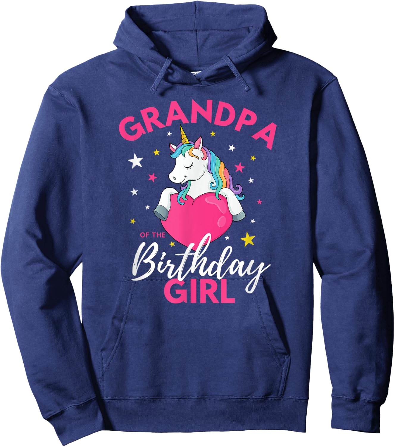 Grandpa Of The Birthday Girl Unicorn Hoodie - Hoodie | Navy