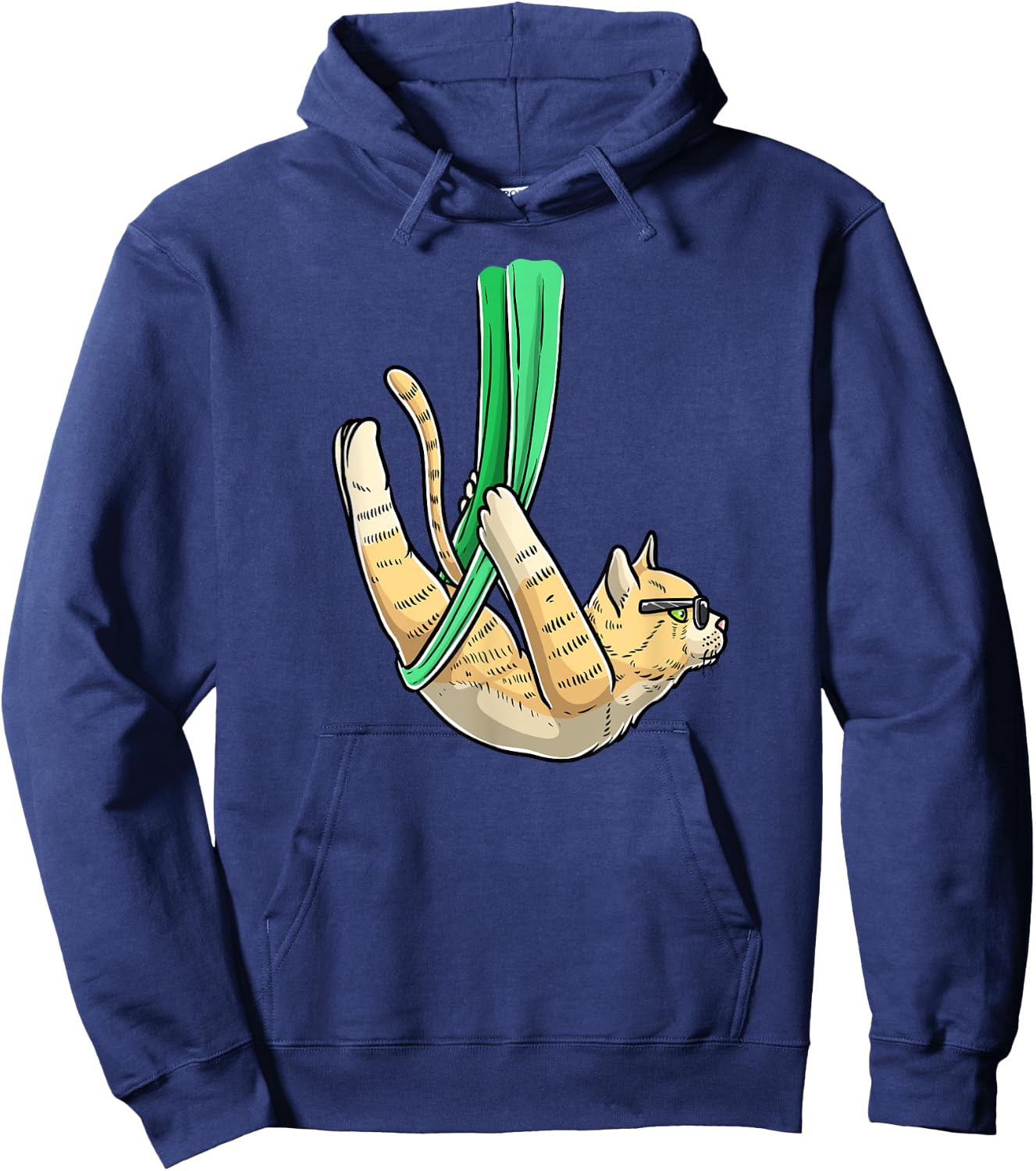 LuvAerialMal Aerial Cat Yoga , Small, Black Hoodie - Hoodie | Navy