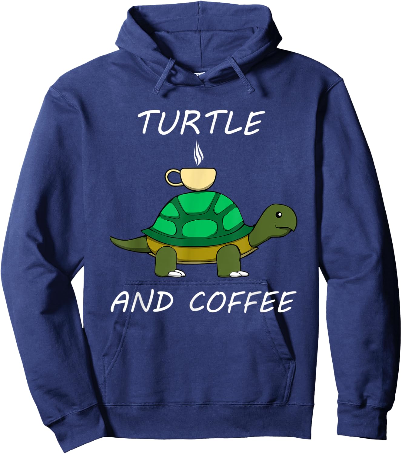 Turtle and Coffee Cute Tortoise Caffeine Hoodie - Hoodie | Navy