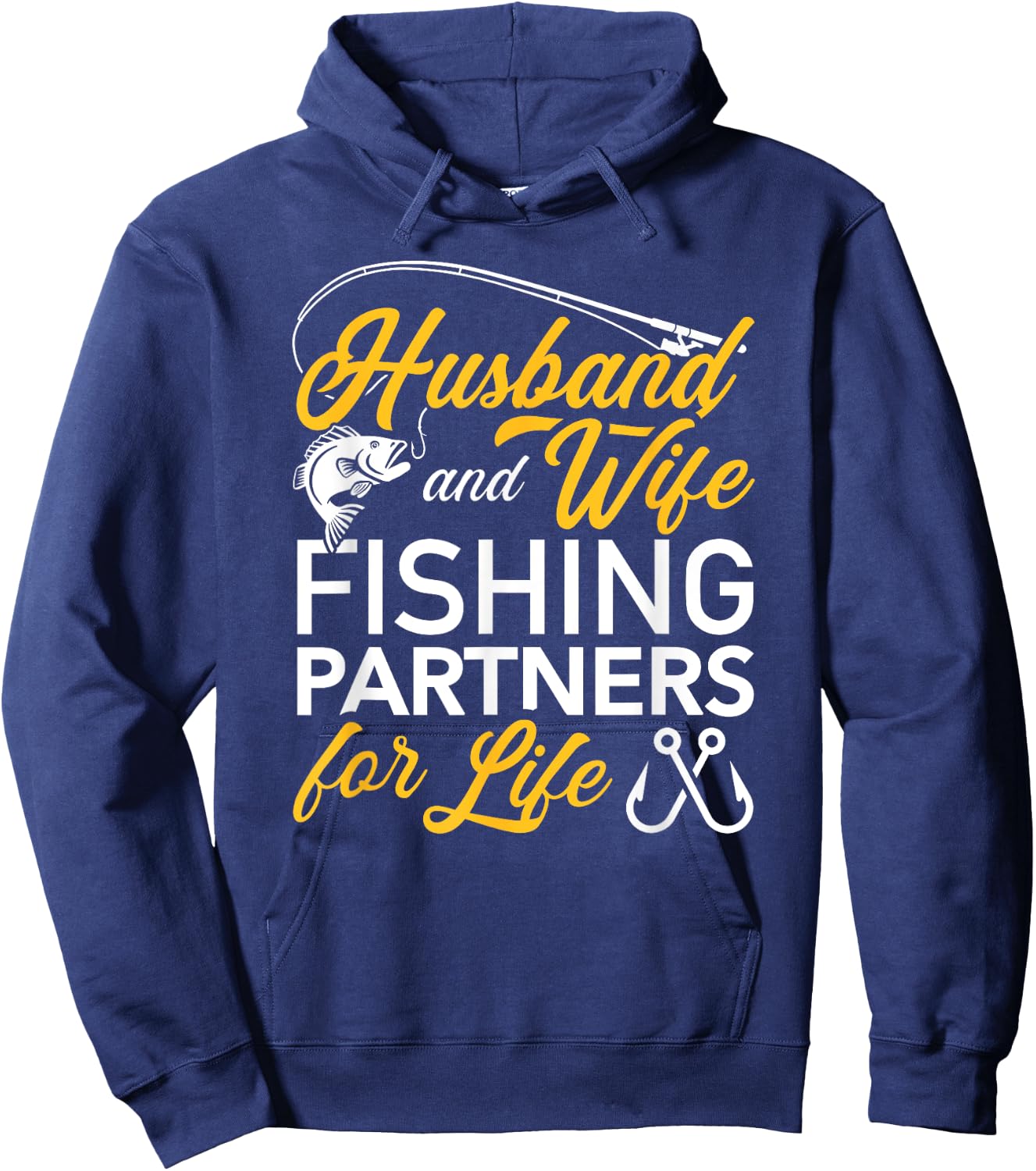 Husband and wife fishing partners for life Hoodie - Hoodie | Navy
