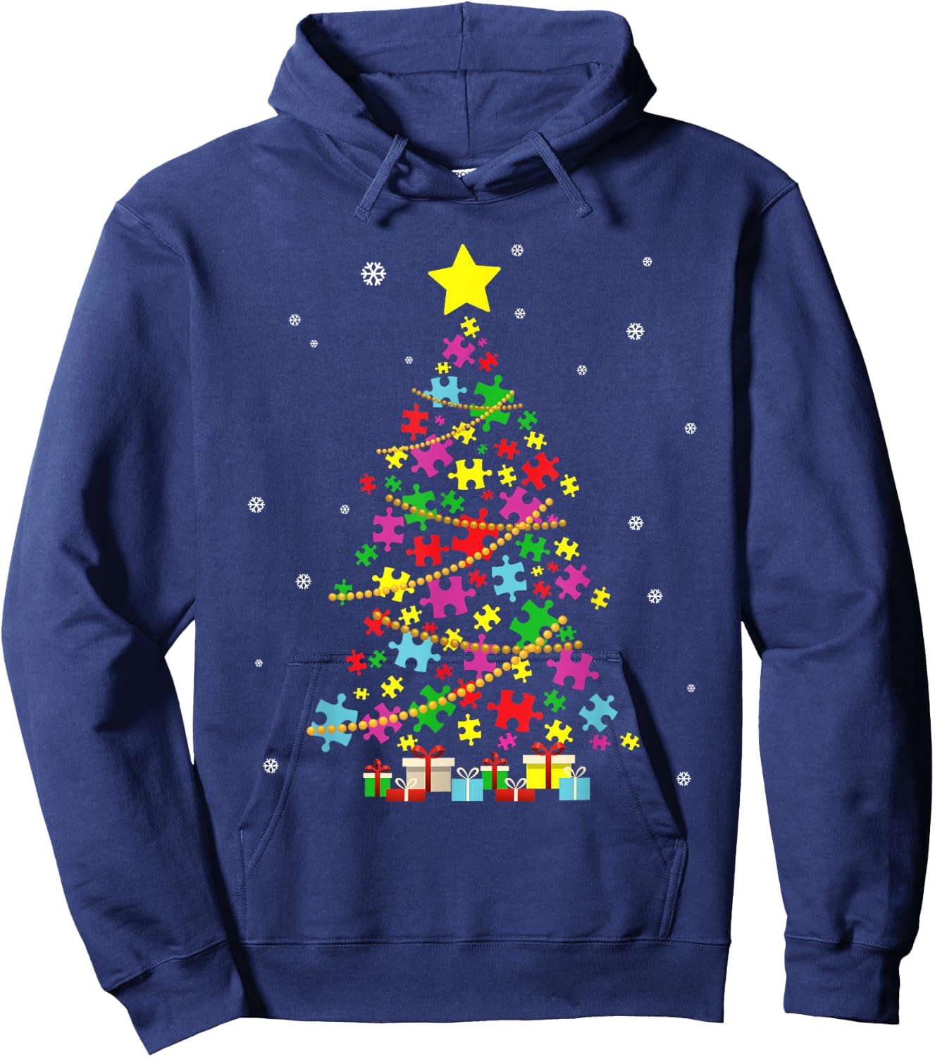 Autism Christmas Tree Autism Christmas Hoodie - Hoodie | Navy