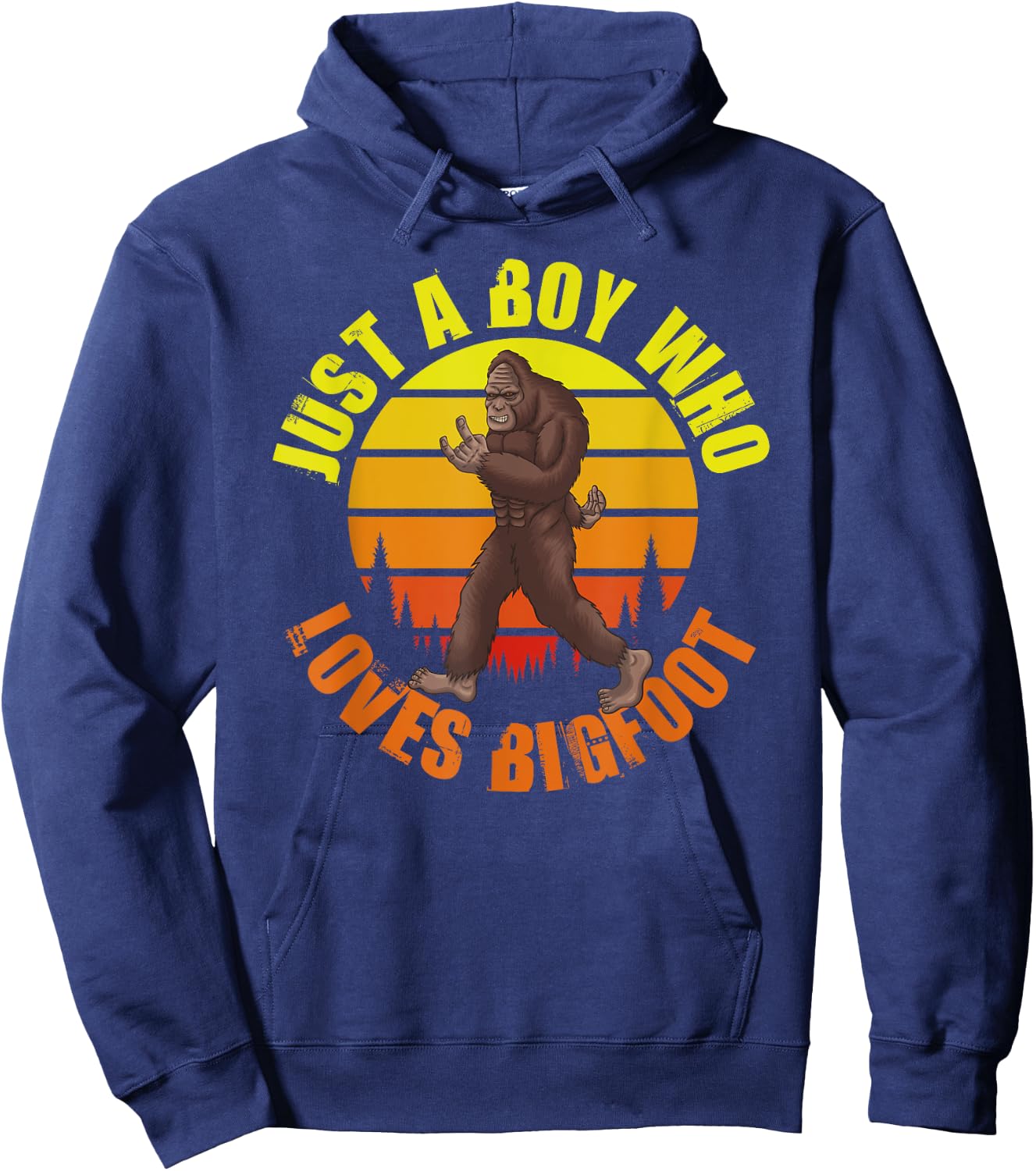 Just A Boy Who Loves Bigfoot Hoodie - Hoodie | Navy