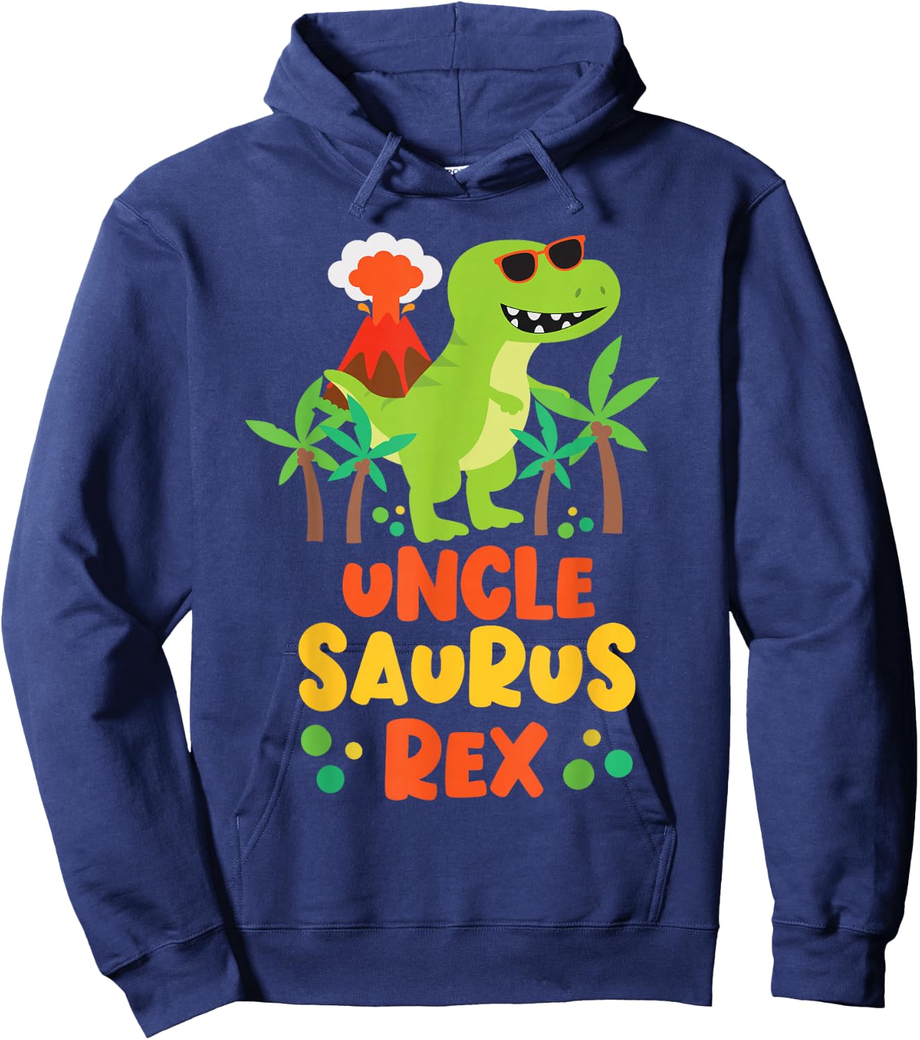 Uncle Saurus Rex Dinosaur Family Reunion Hoodie - Hoodie | Navy