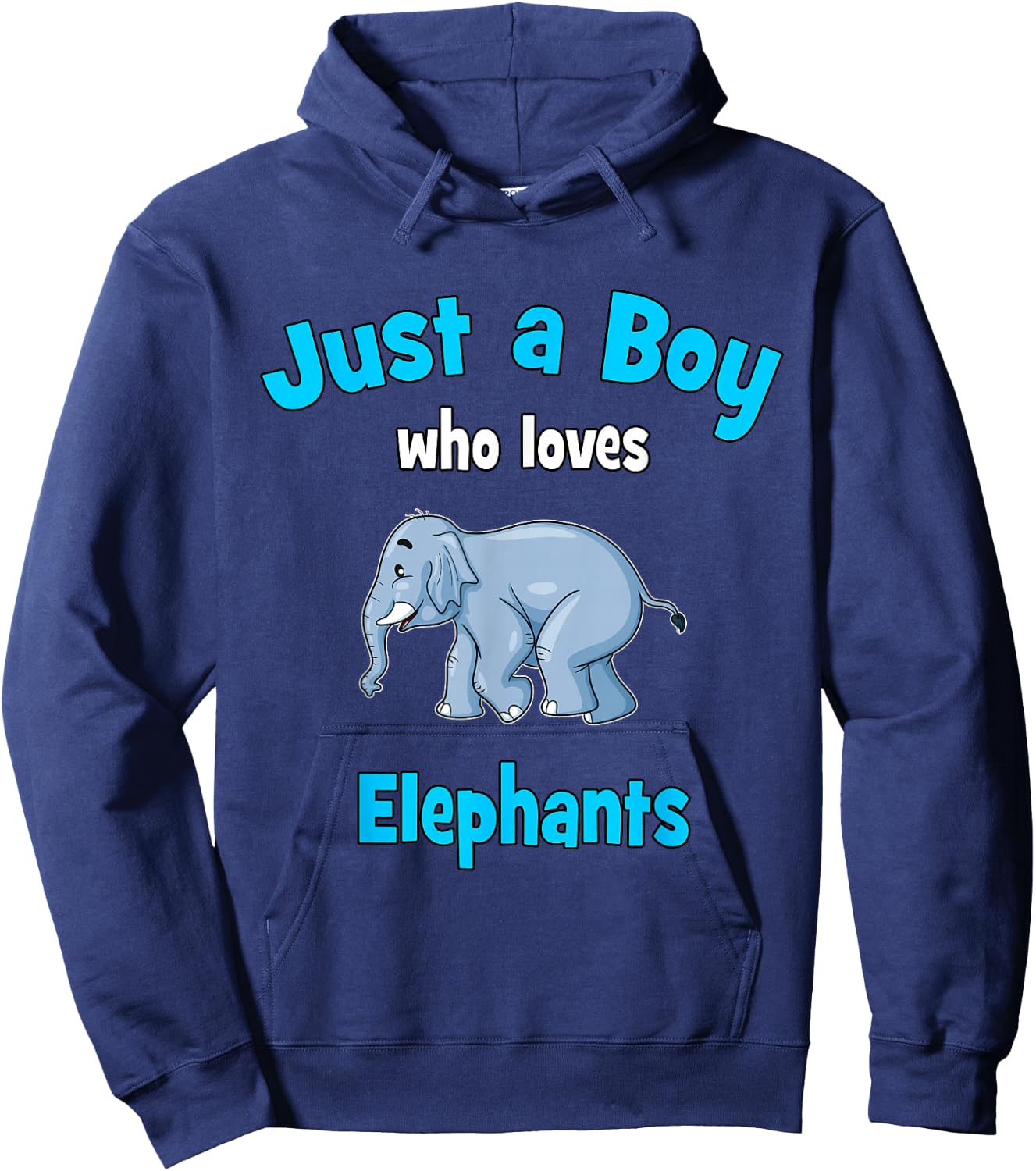 Elephant Shirt for Boys | Children's Elephant Hoodie - Hoodie | Navy