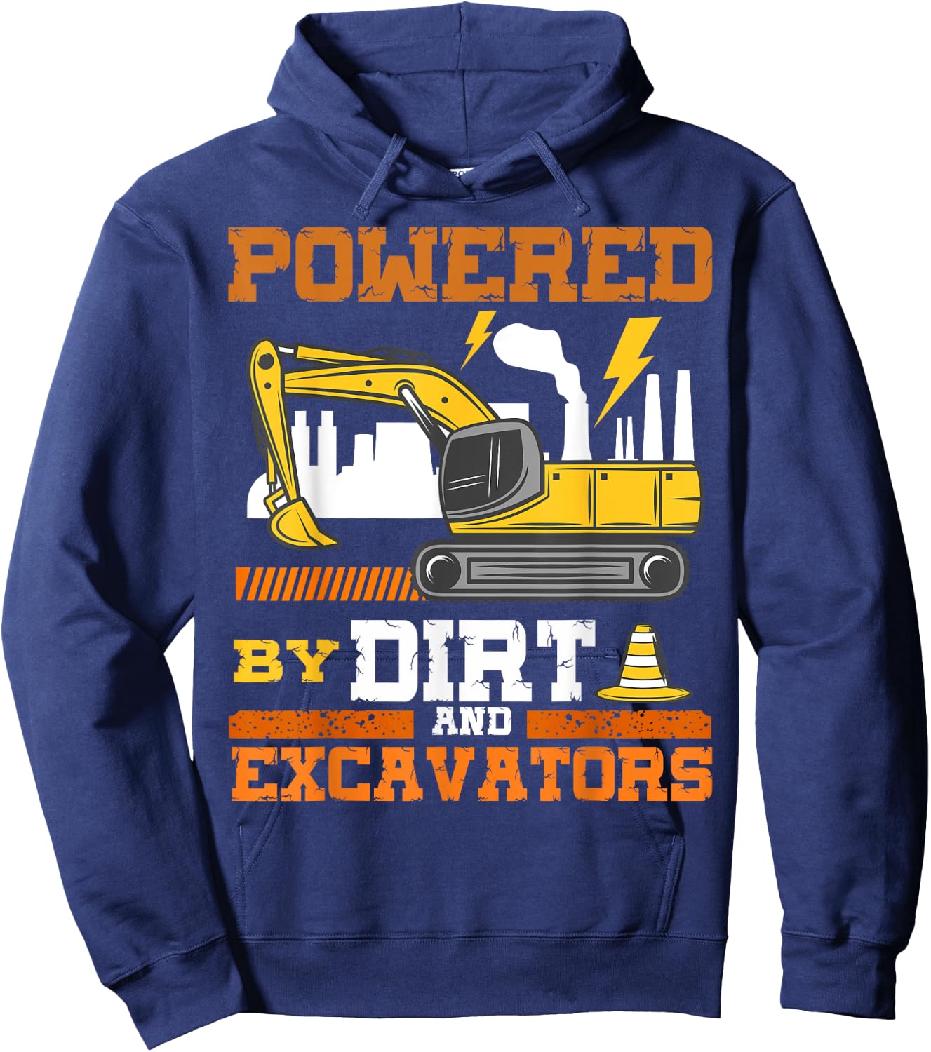 Construction Vehicle Excavator Hoodie - Hoodie | Navy