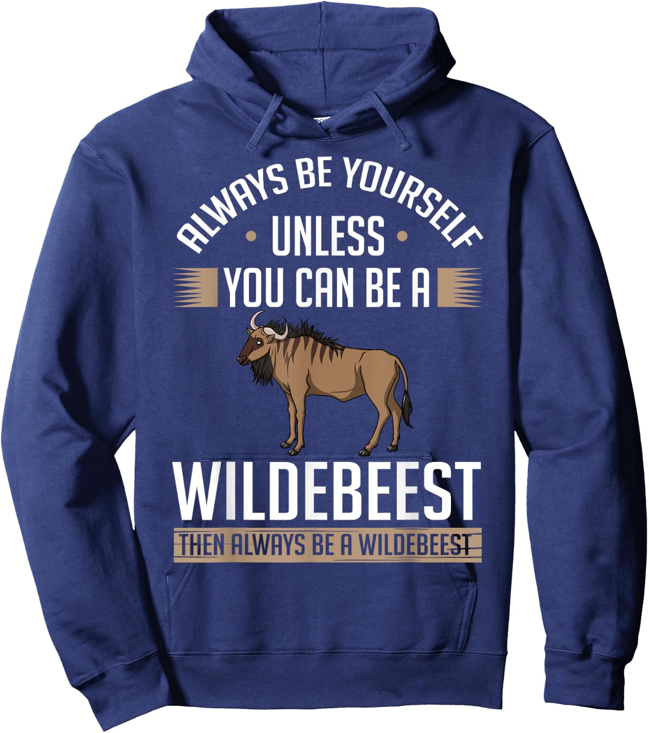 Blue Wildebeest Gnu Animal Antelope Hoodie - Hoodie | Navy