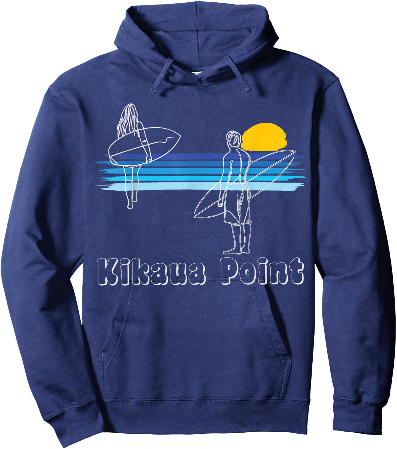 Kikaua Point Surfing Beach Surf Guy Girl Hoodie - Hoodie | Navy