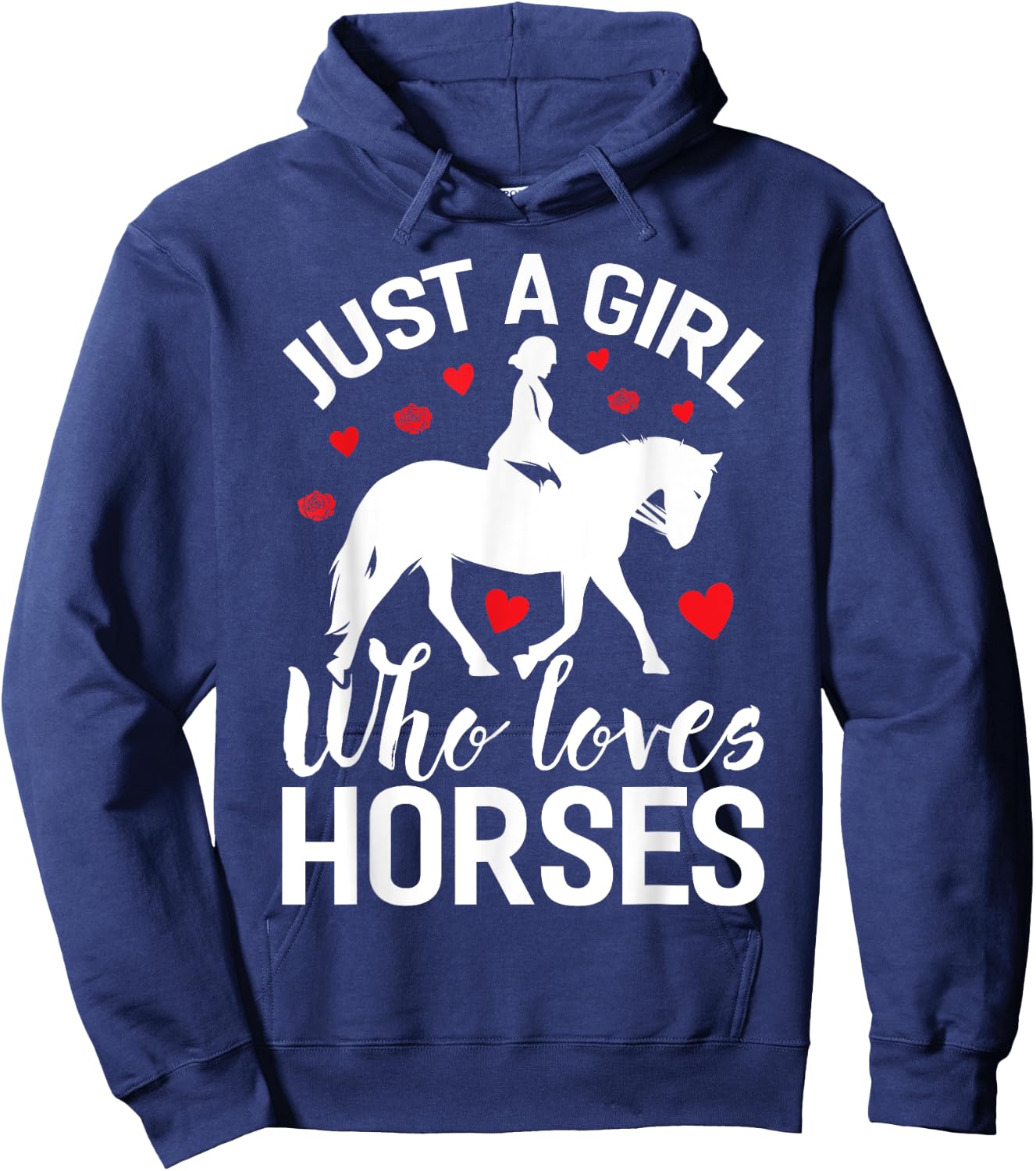 Funny Horse Girl Just A Girl Who Love Horses Hoodie - Hoodie | Navy