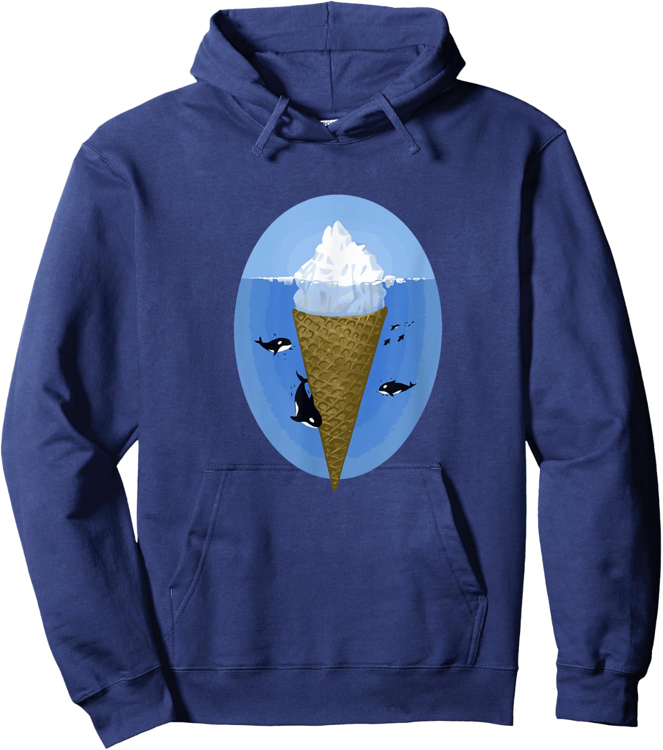 Ice cream cone Iceberg cute funny Women Kids Hoodie - Hoodie | Navy