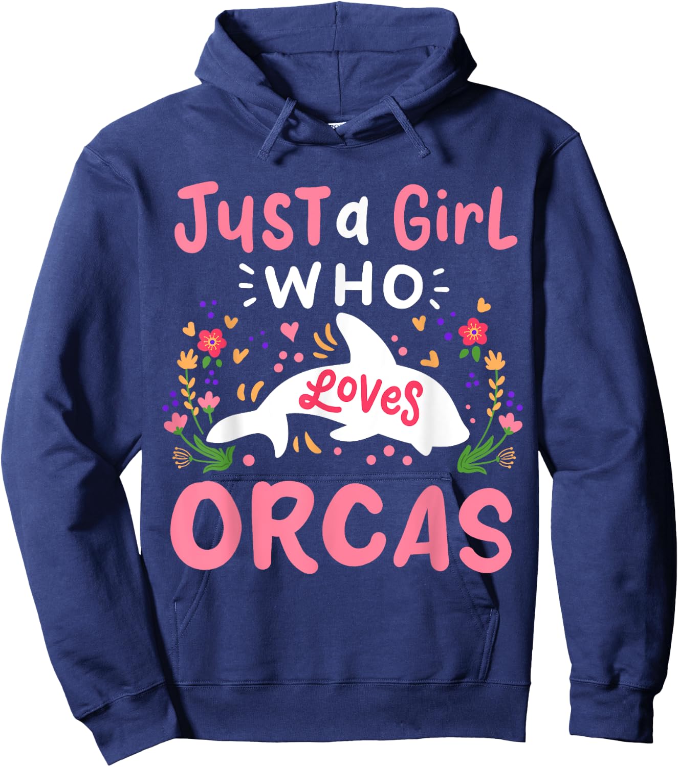Orca Just A Girl Who Loves Orcas Gift Hoodie - Hoodie | Navy