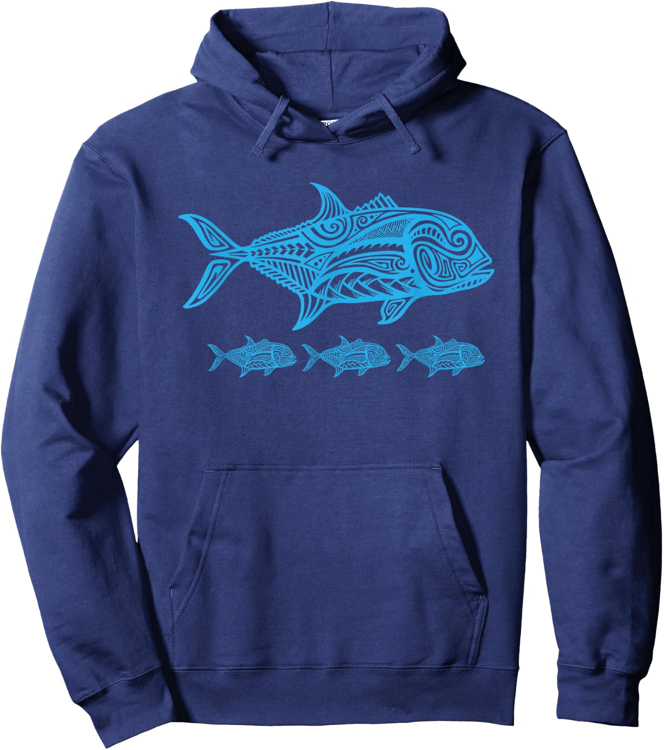 Ulua Fishing Native Hawaiian - Hawaiian Tribal Hoodie - Hoodie | Navy