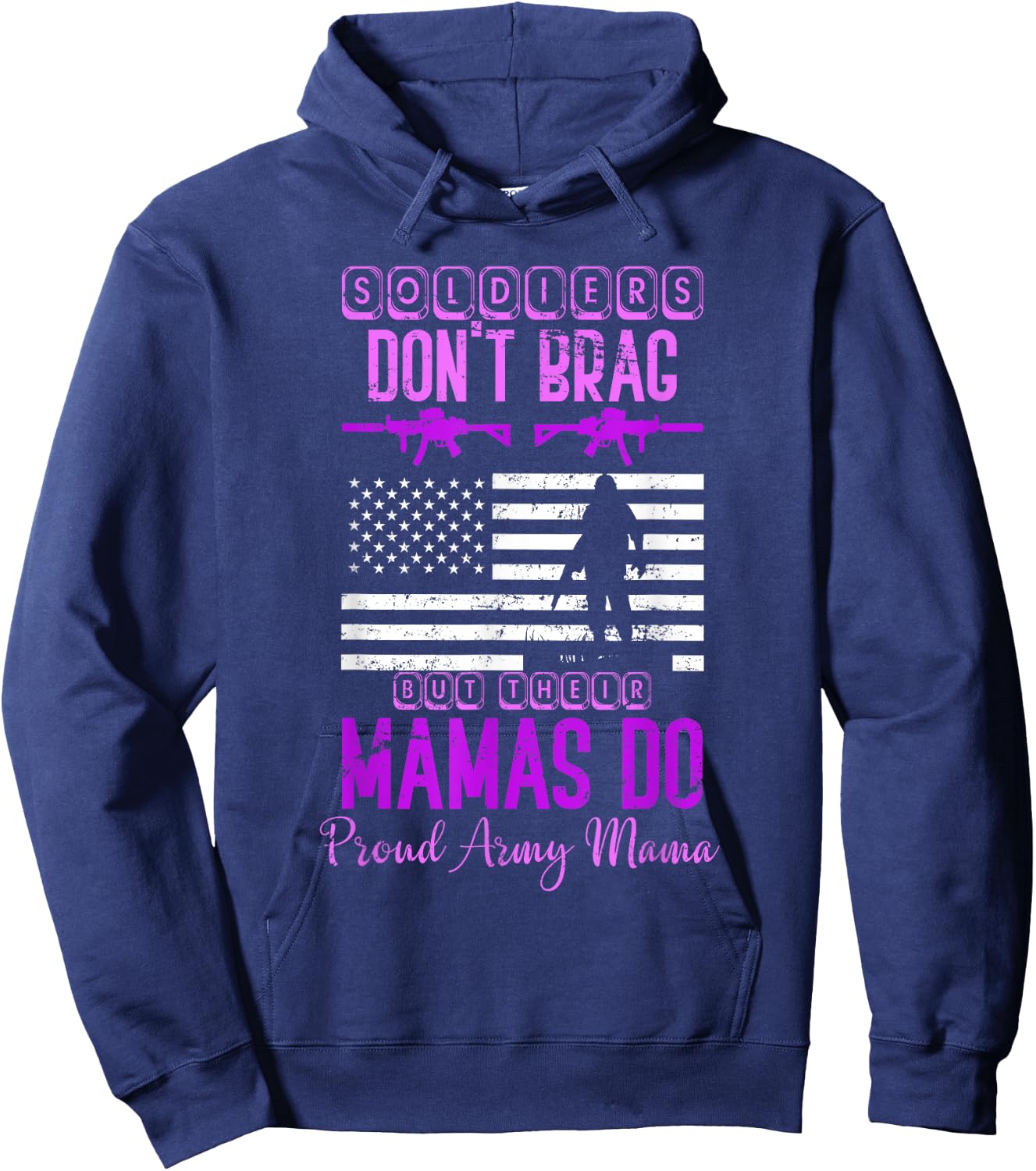 Soldiers Mom Mothers Day Gift Proud Army Mother Hoodie - Hoodie | Navy