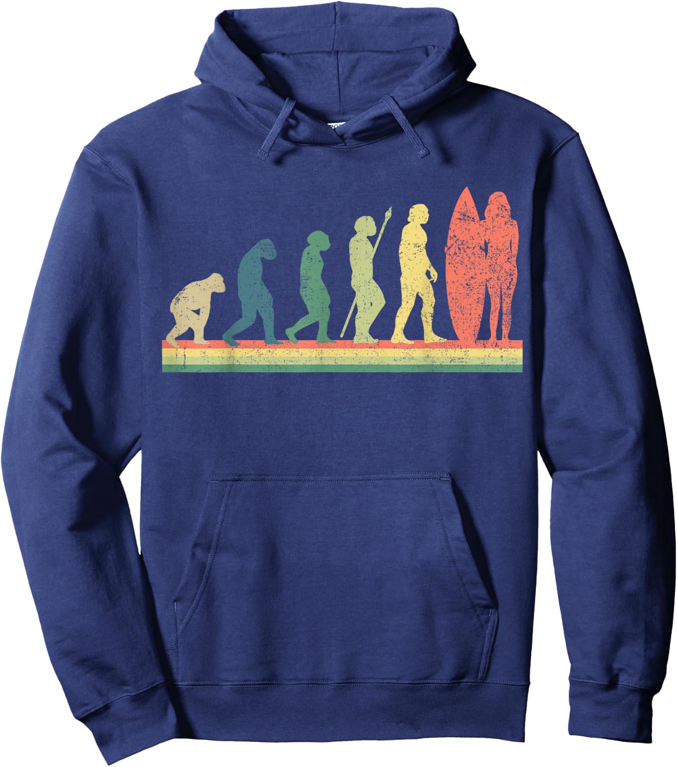Surfing Surfboard Surfer Girl Retro Hoodie - Hoodie | Navy