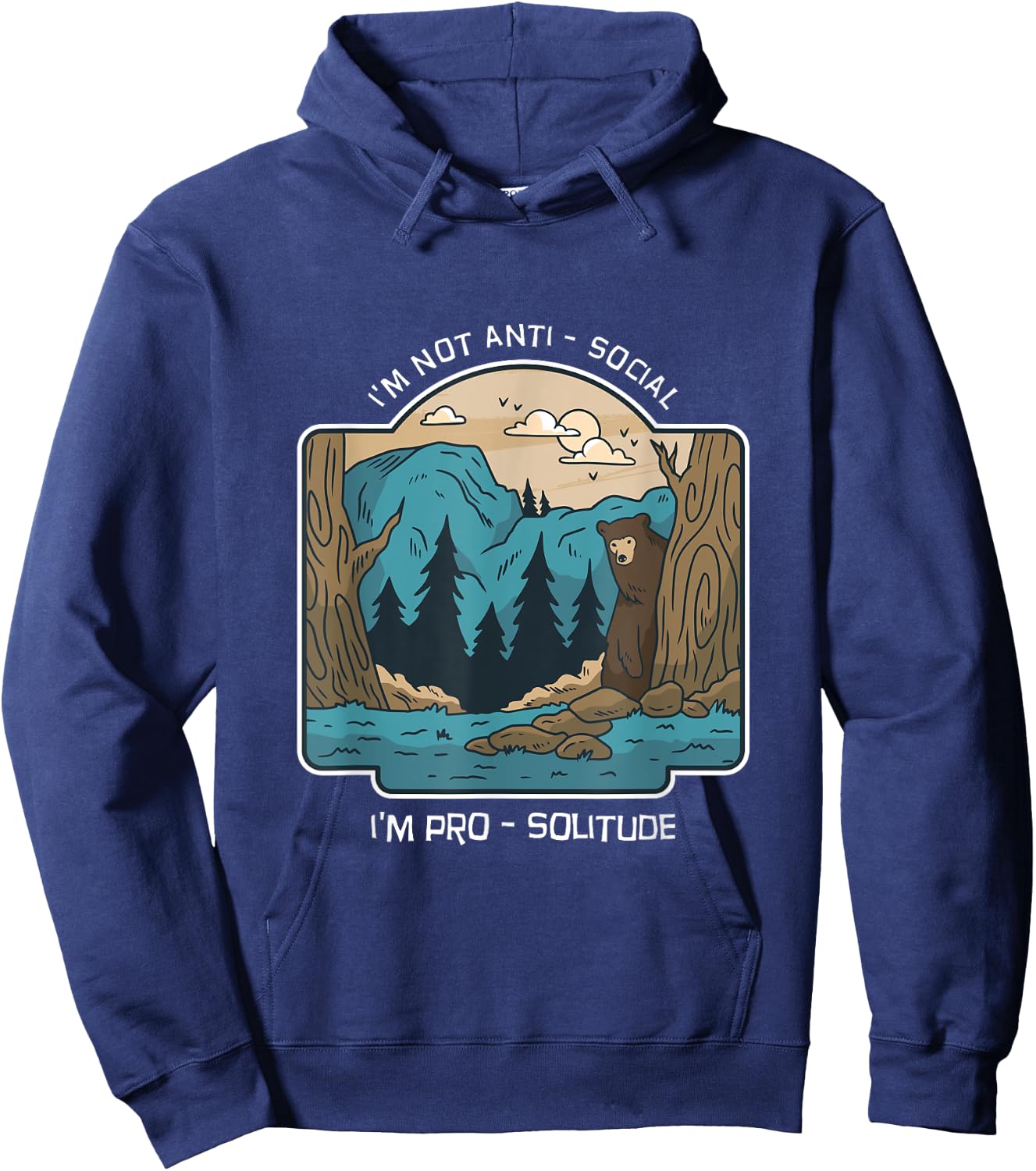 I'm Not Anti-Social, I'm Pro-Solitude Hoodie - Hoodie | Navy