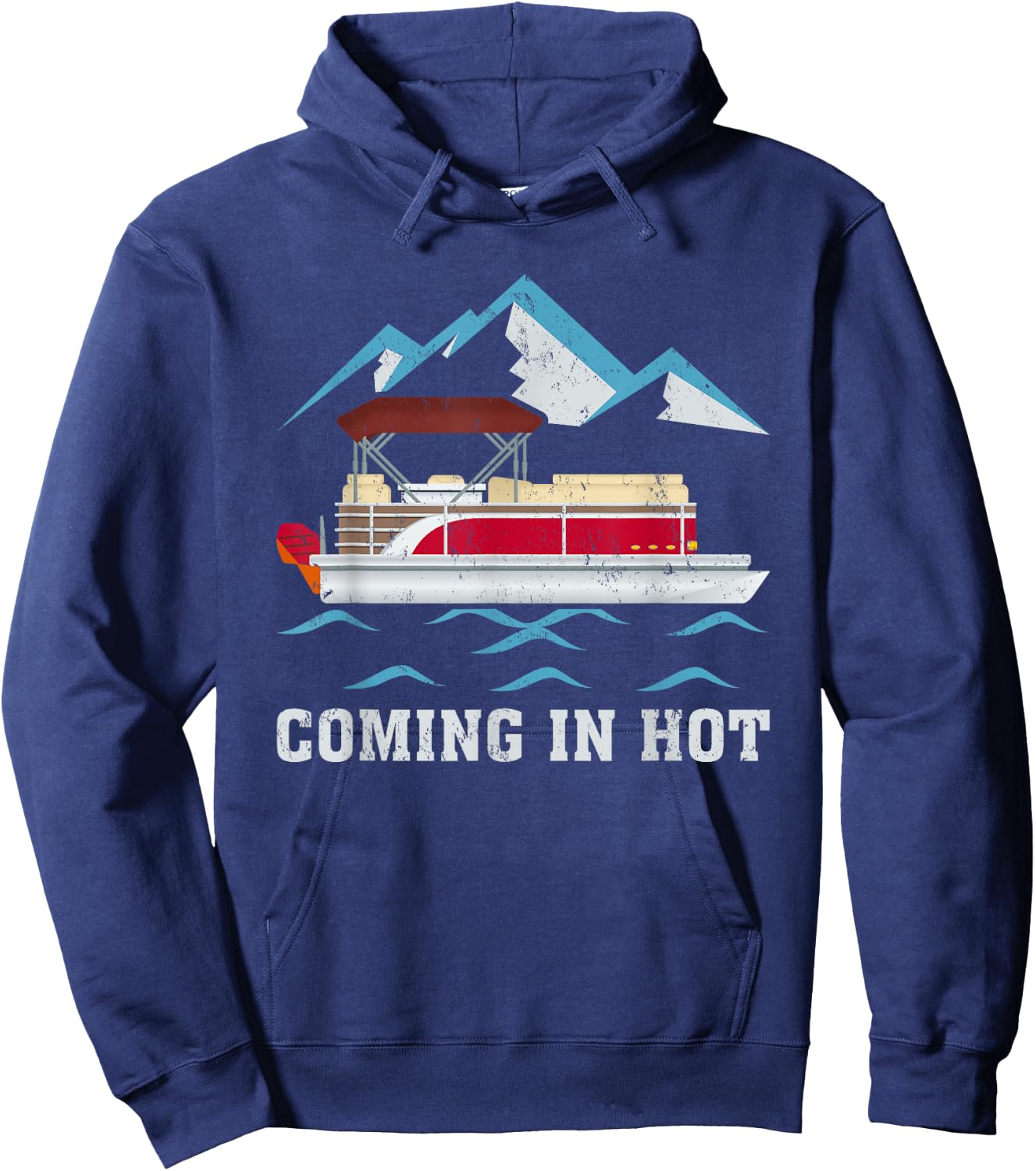 Summer Vacation Pontoon Coming In Hot Women Hoodie - Hoodie | Navy