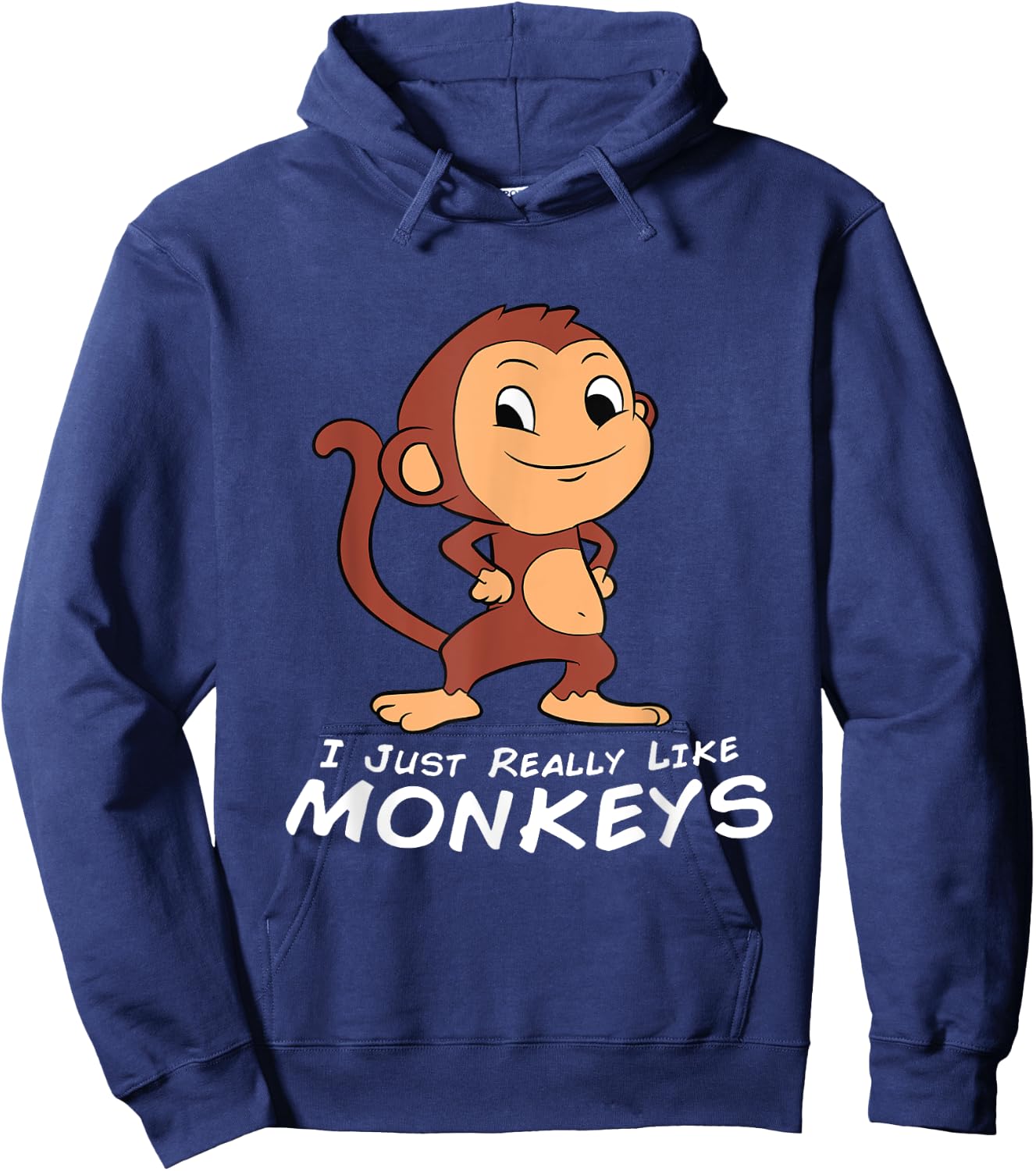 I Just Really Like Monkeys Funny Monkey Hoodie - Hoodie | Navy