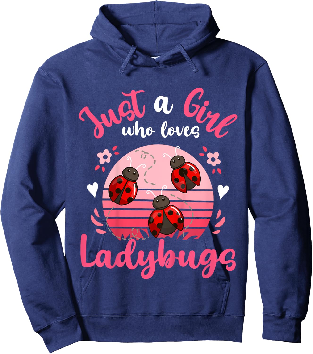 Kids Ladybug Just a Girl Who Loves Ladybugs Hoodie - Hoodie | Navy