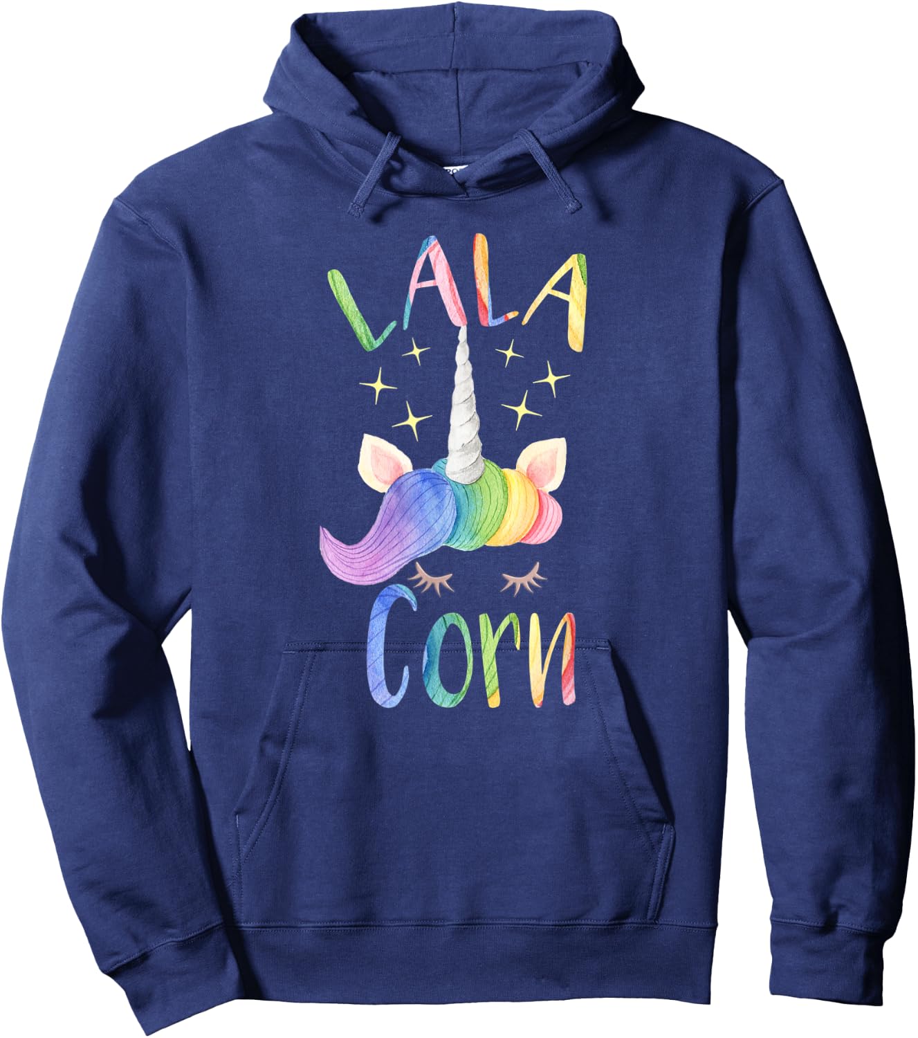 Lala Corn Funny Lala Grandma Unicorn Lover Hoodie - Hoodie | Navy