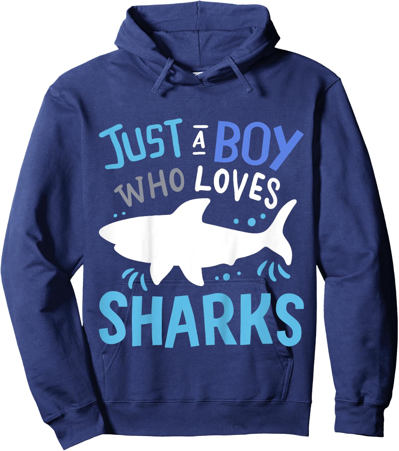 Kids Shark Just A Boy Who Loves Sharks Gift Hoodie - Hoodie | Navy