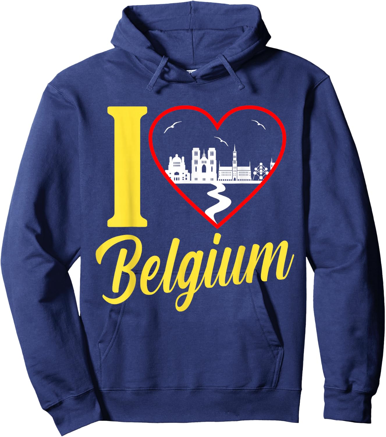 Funny Belgium Flag Shirt Roots From Usa Belgium Hoodie - Hoodie | Navy