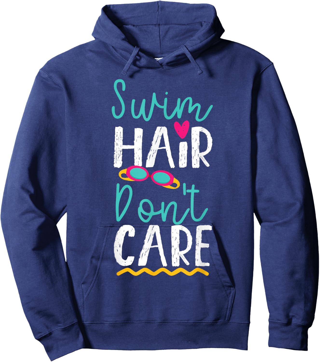 Swimming Swimmer Swim Hair Don't Care Girl Hoodie - Hoodie | Navy