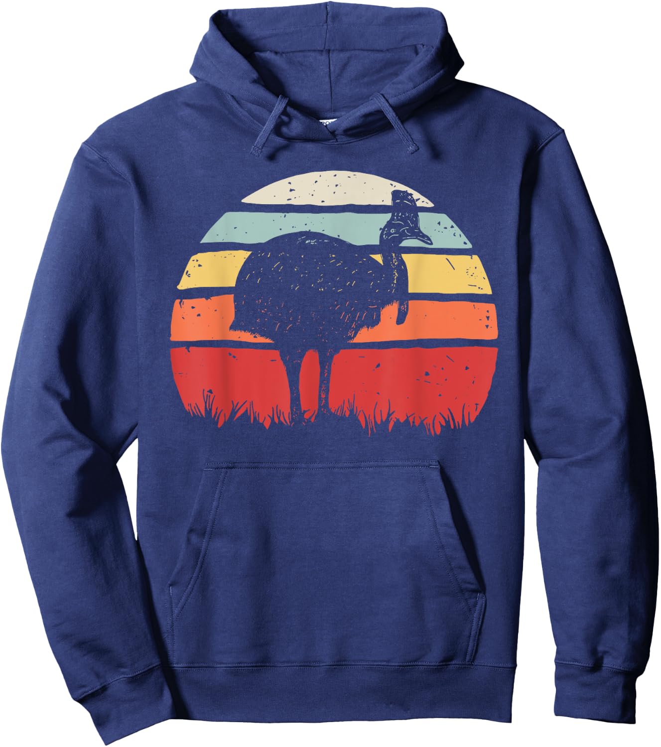 Vintage Retro Cassowary Bird Hoodie - Hoodie | Navy