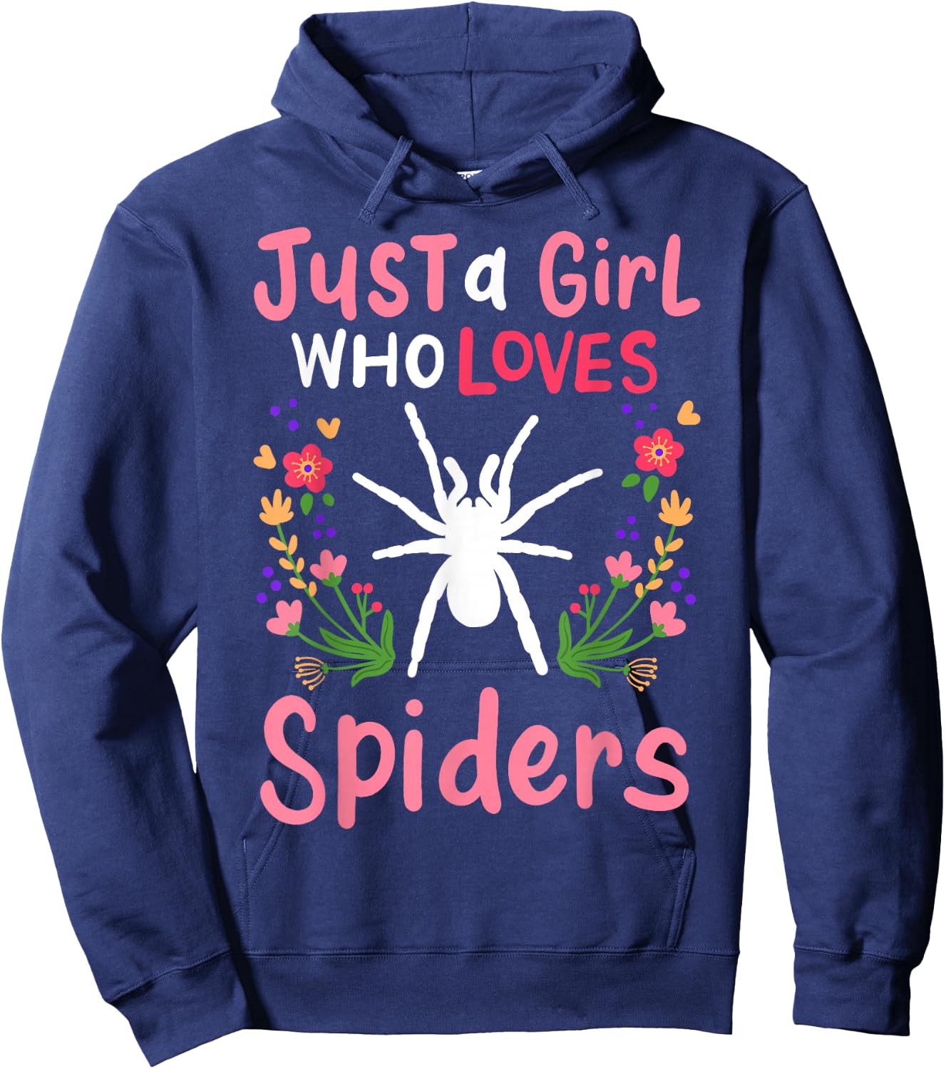 Spider Just A Girl Who Loves Spiders Gift Hoodie - Hoodie | Navy