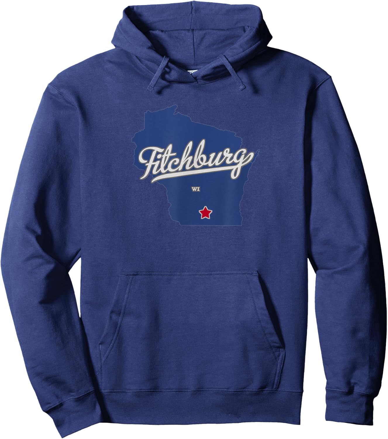 Fitchburg Wisconsin WI Map Hoodie - Hoodie | Navy