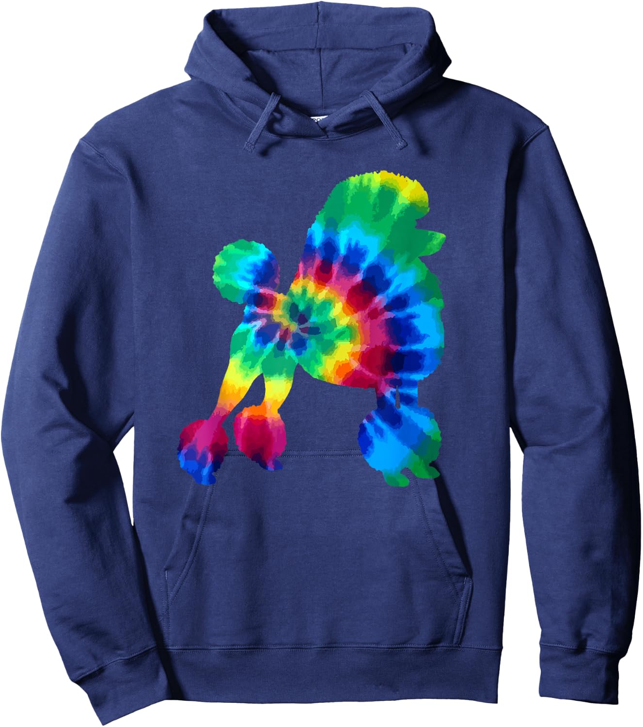Poodle Tie Dye Vintage Hippie Dog Hoodie - Hoodie | Navy