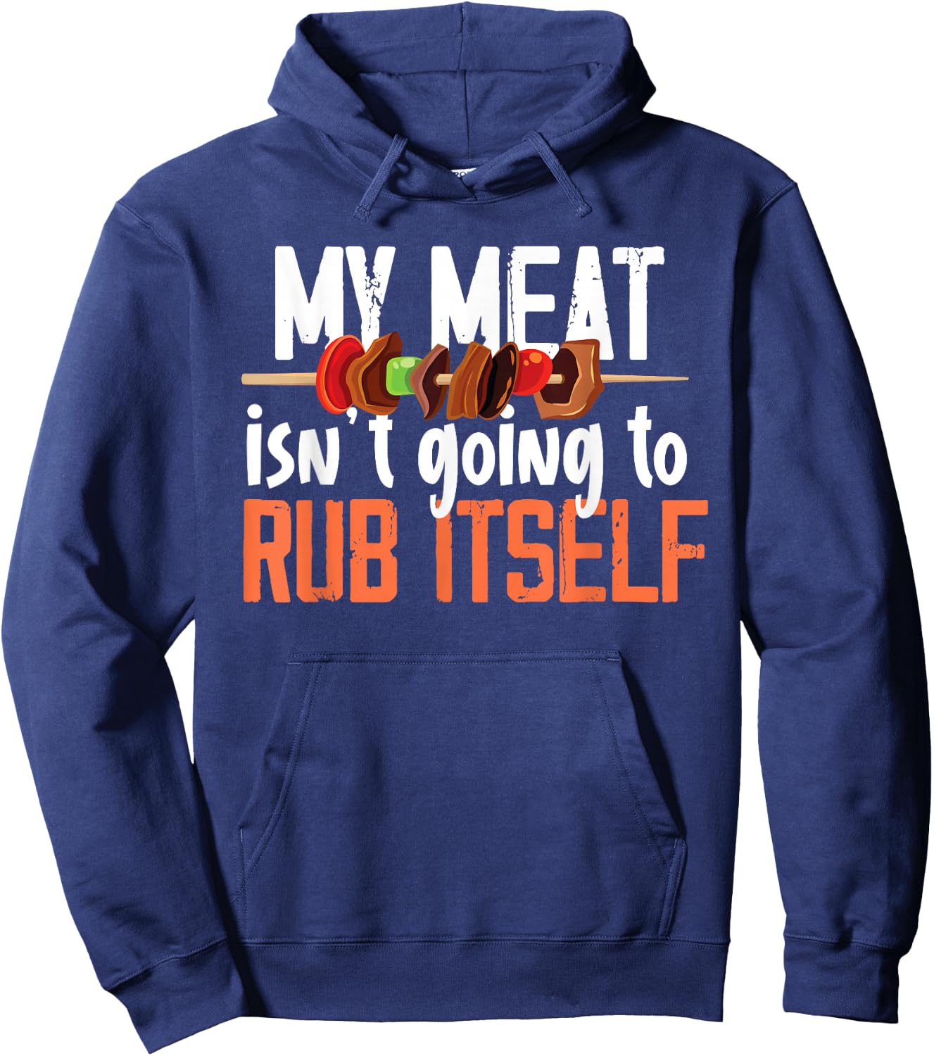 Funny Meat Rub Barbeque Design Hoodie - Hoodie | Navy