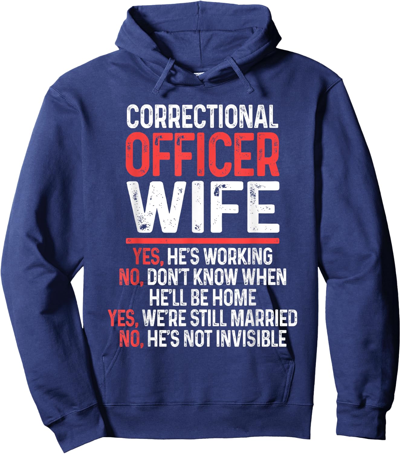 National Correctional Officers Week Gifts CO - Black, Small - Men, - Short Sleeve, Modern Style - Correctional Officer, Law Enforcement, Supporters - Funny Quote Design Hoodie - Hoodie | Navy