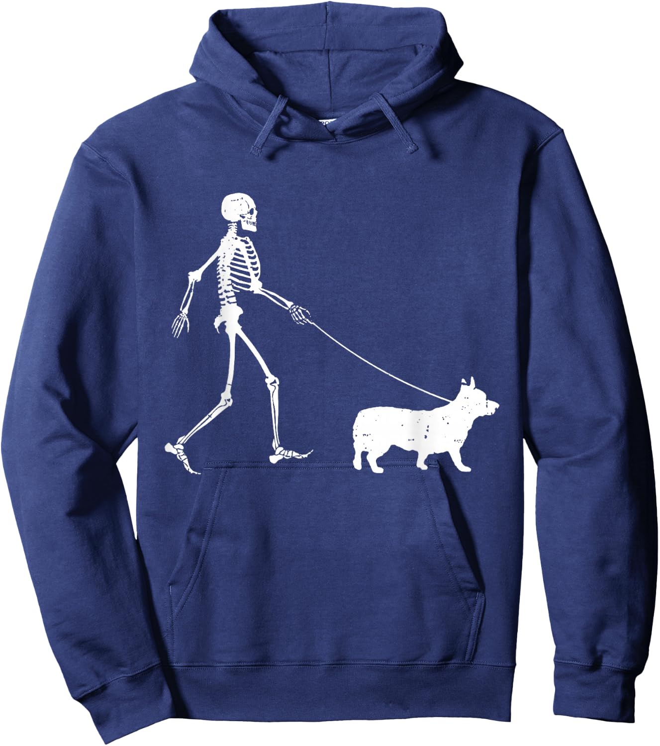Welsh Corgi Halloween Skeleton, Funny Halloween Hoodie - Hoodie | Navy