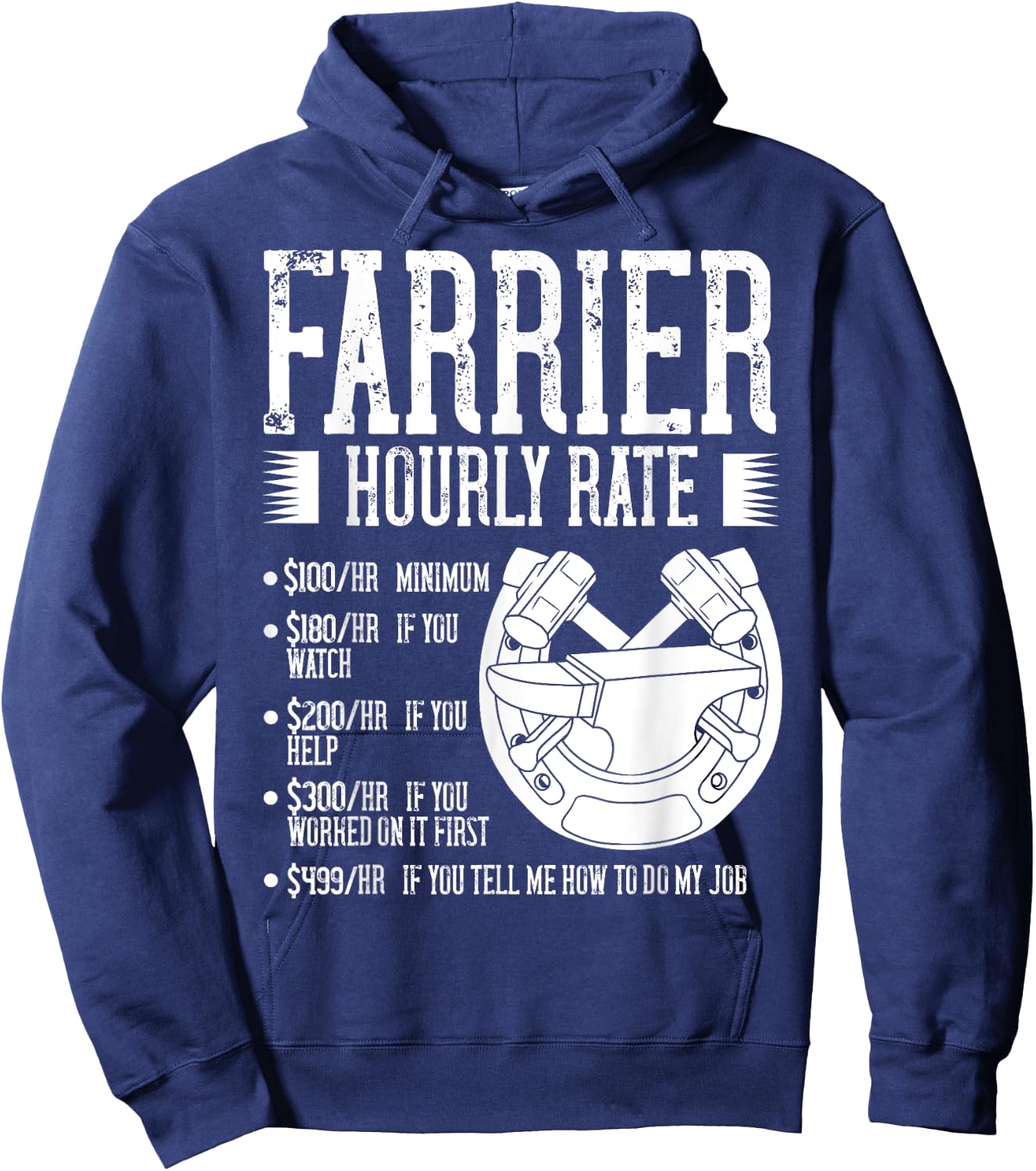 Farrier Horseshoe Gift Hoof Tools Hoodie - Hoodie | Navy