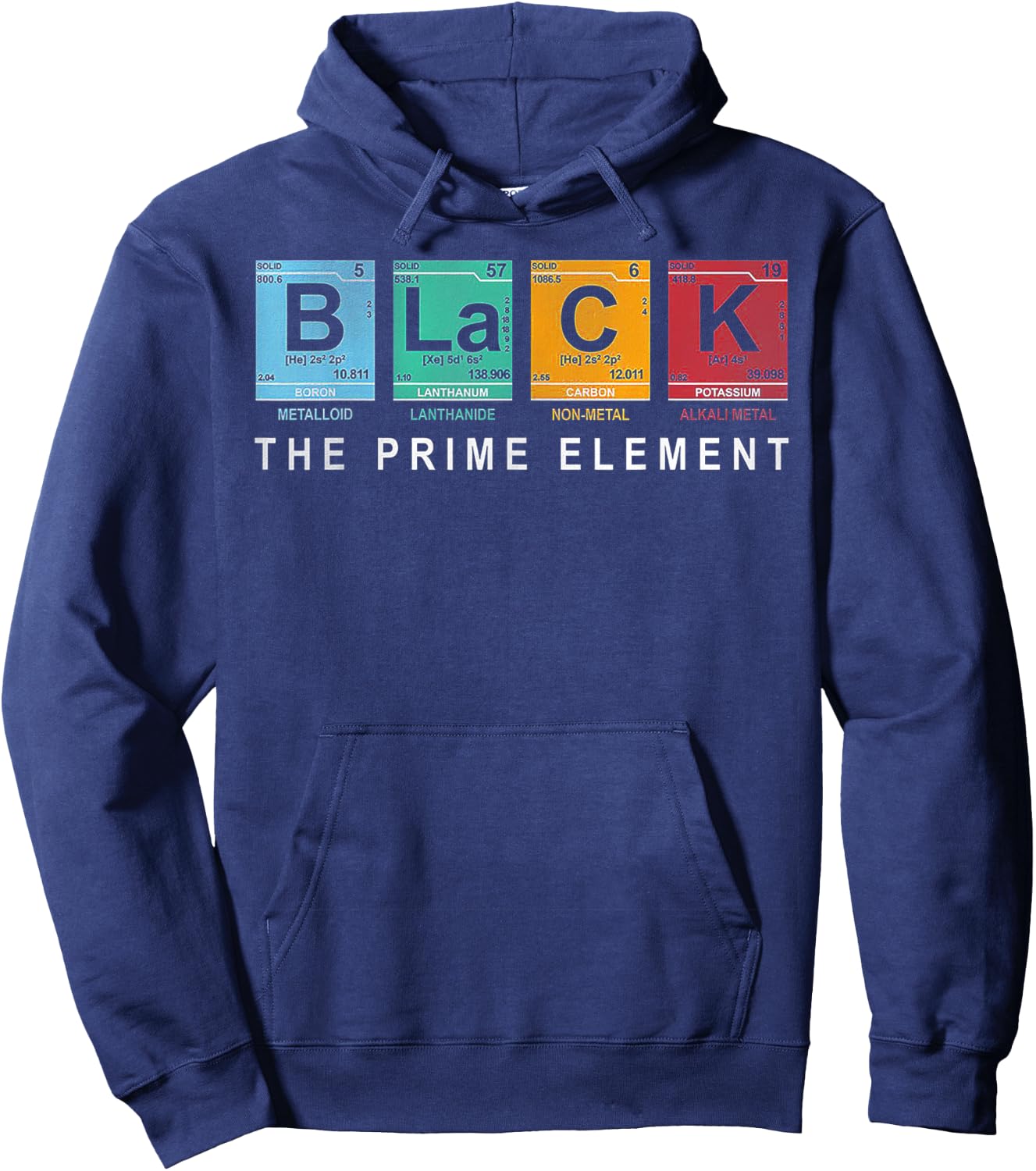 Black The Prime Element Periodic Table Hoodie - Hoodie | Navy