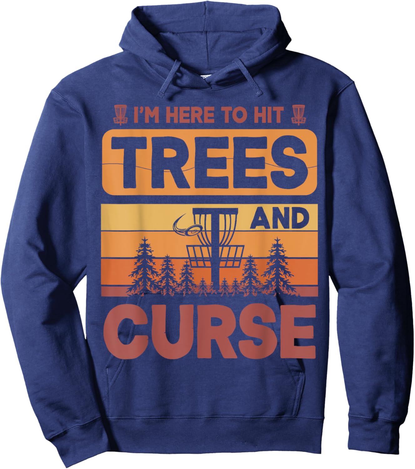 Funny Disc Golf Player Frisbee Basket Hoodie - Hoodie | Navy