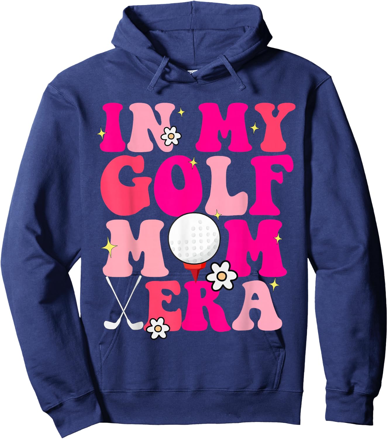 Groovy In My Golf Mom Era Mom Hoodie - Hoodie | Navy