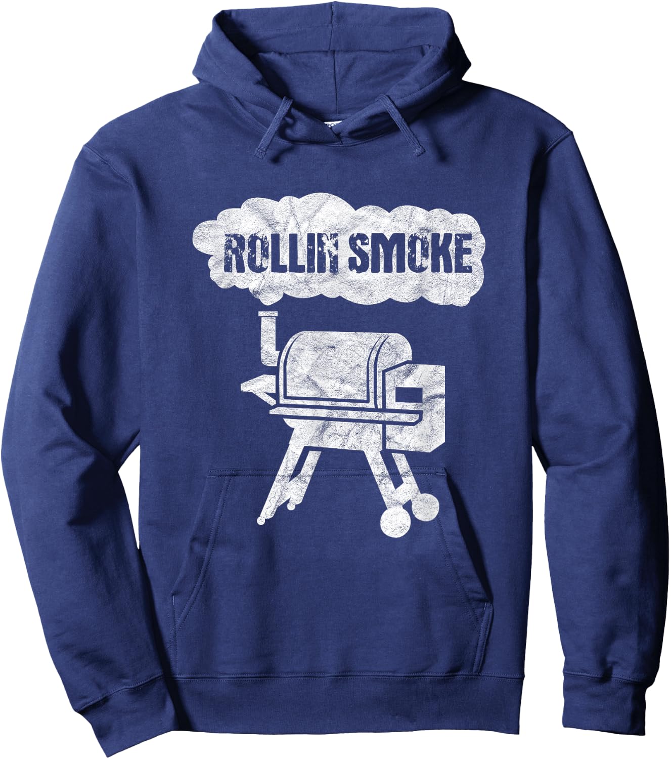 BBQ Barbecue Grill Grilling Funny Rollin Smoke Hoodie - Hoodie | Navy