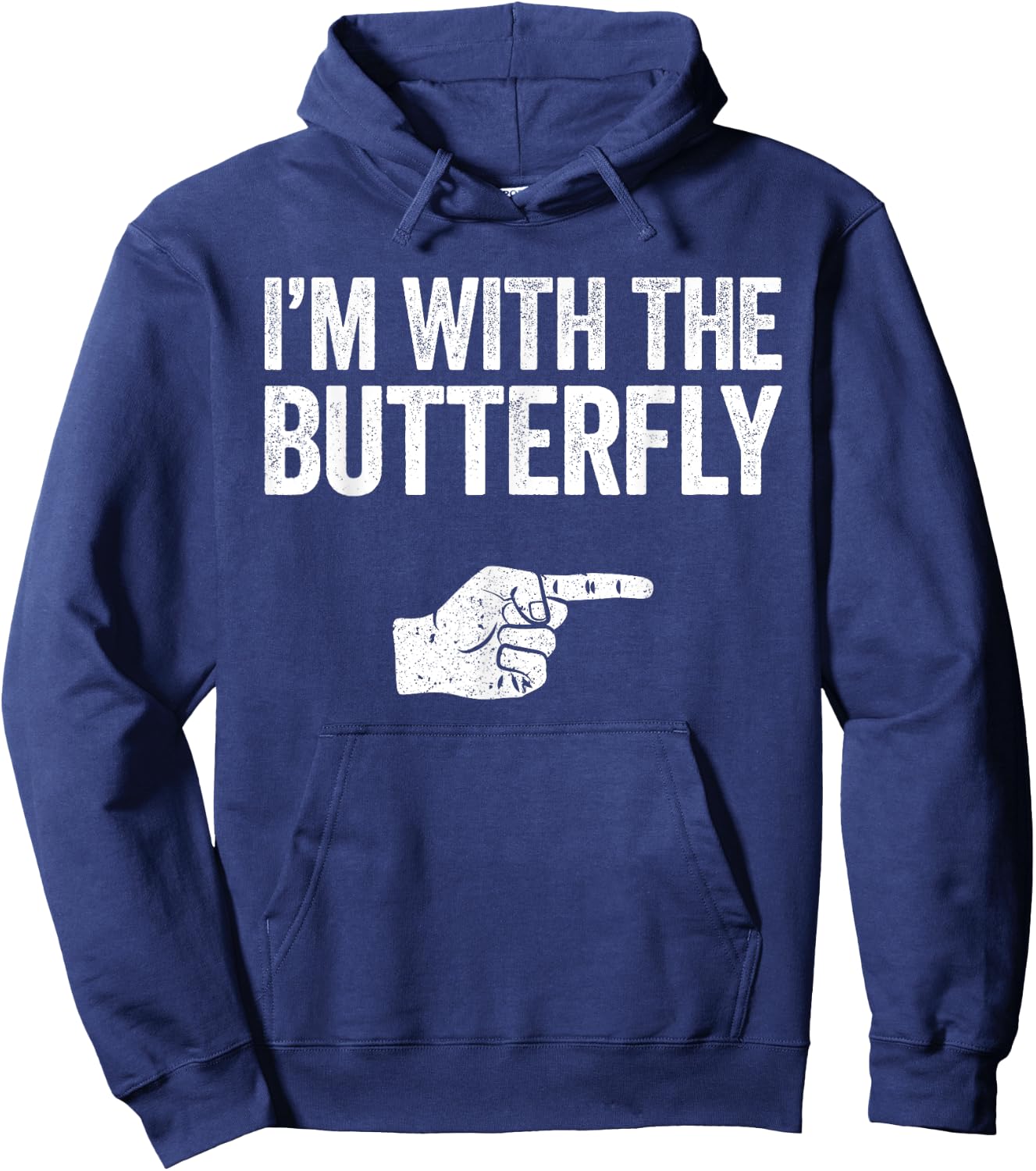 I'm With The Butterfly Matching Butterfly Shirt Hoodie - Hoodie | Navy