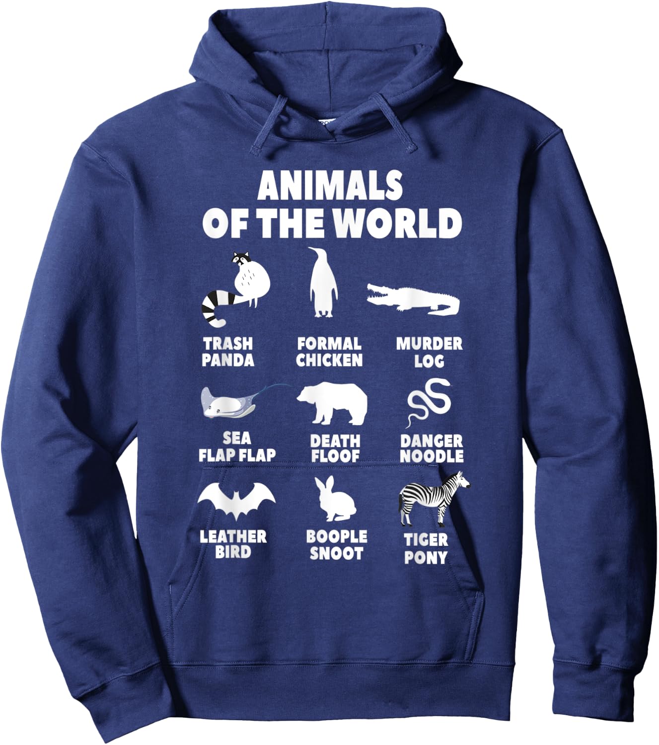 Animals Of The World Biology Wildlife Gift Hoodie - Hoodie | Navy