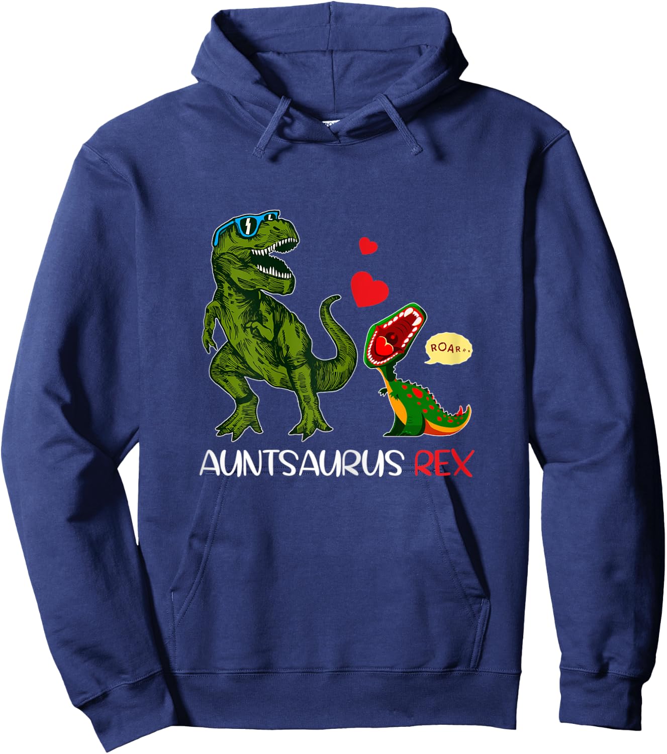 Auntie Saurus Rex Auntsaurus Dinosaur s Aunties Hoodie - Hoodie | Navy