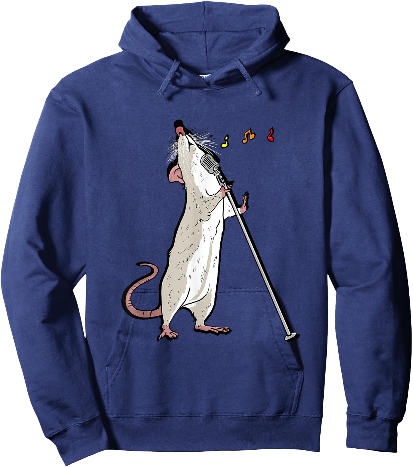 White singing rat Gift rodents and rat friends Hoodie - Hoodie | Navy