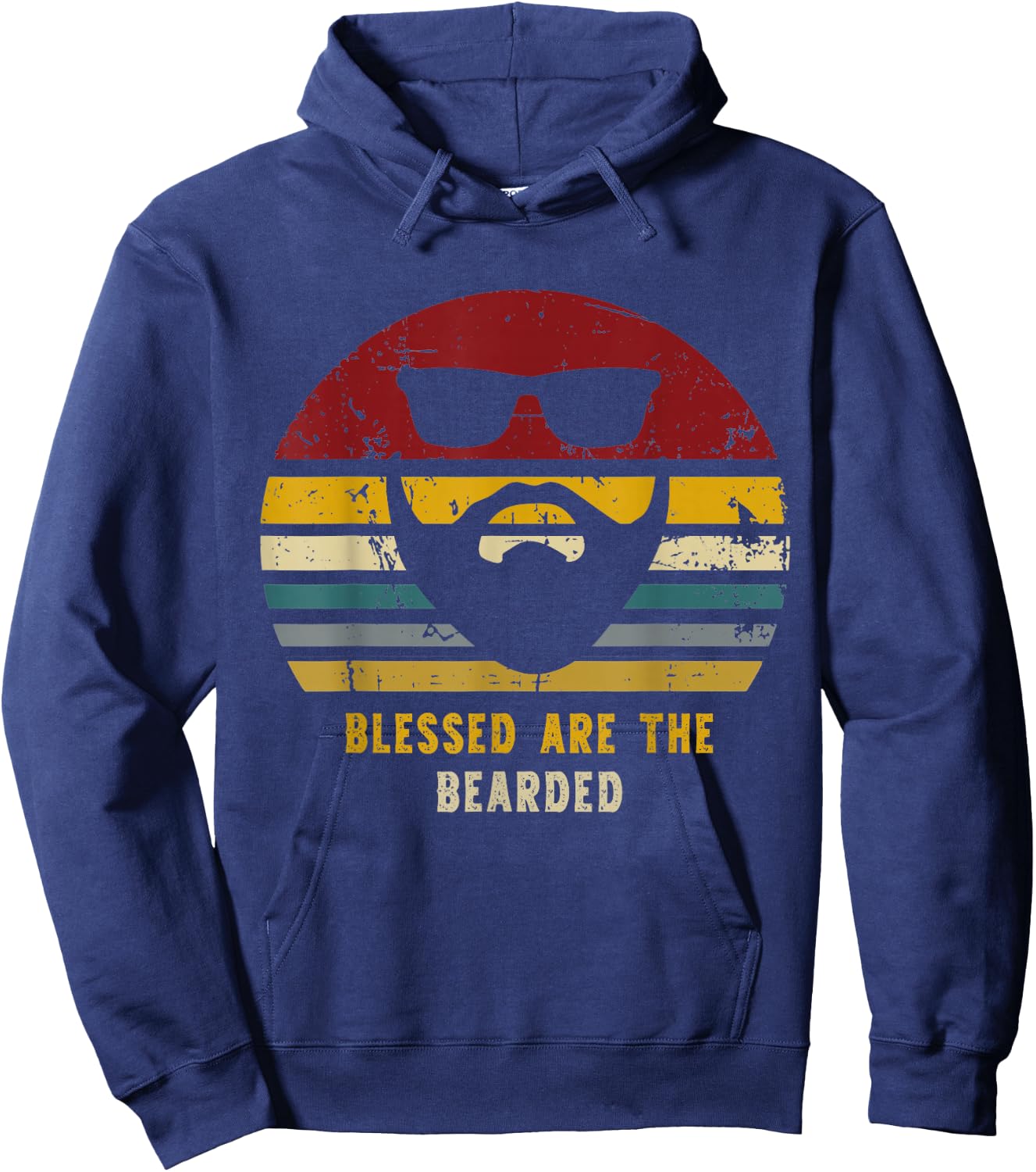 Blessed Are The Bearded Funny Bearded Present Hoodie - Hoodie | Navy