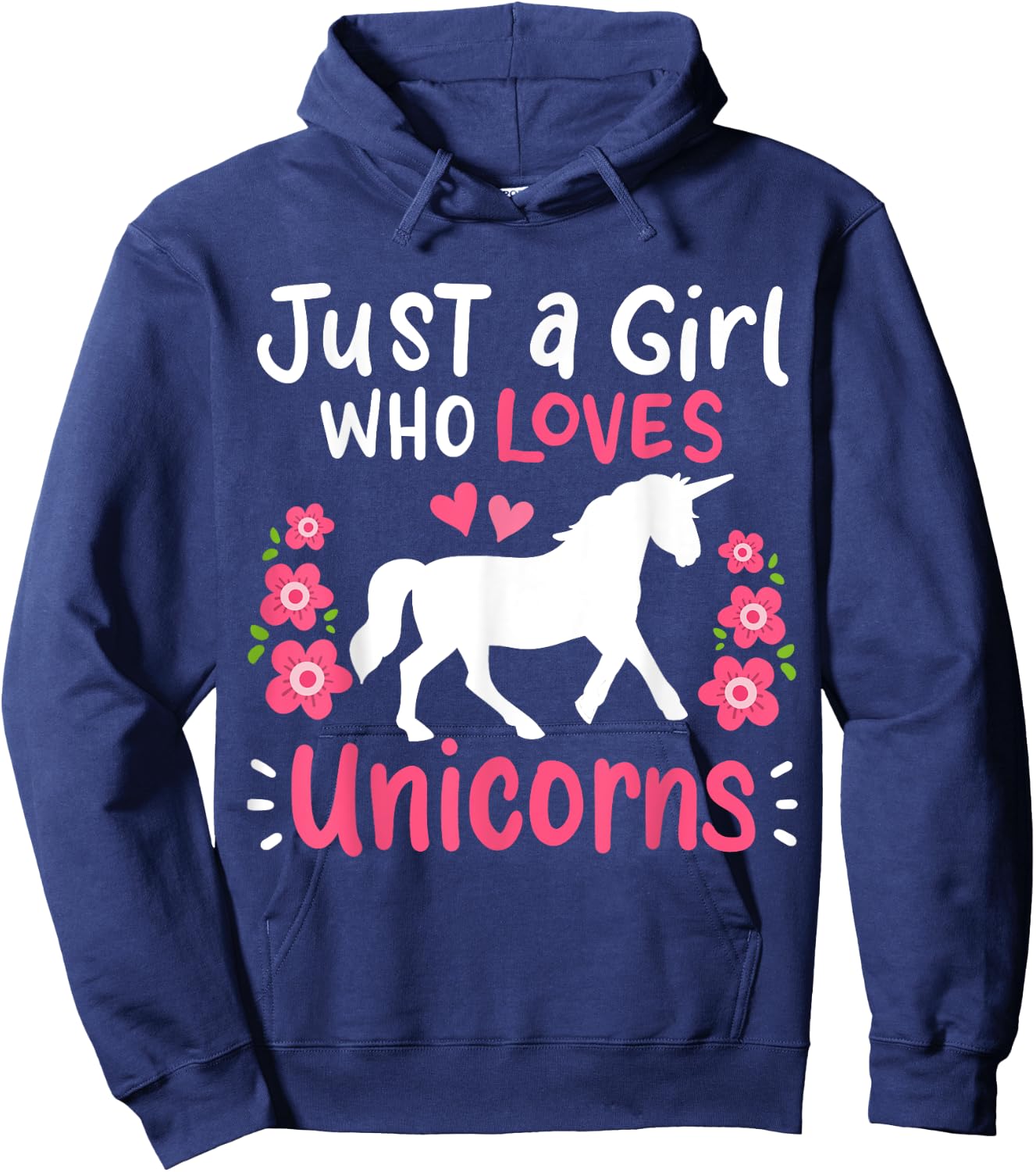 Unicorn Just A Girl Who Loves Unicorns Gift Hoodie - Hoodie | Navy