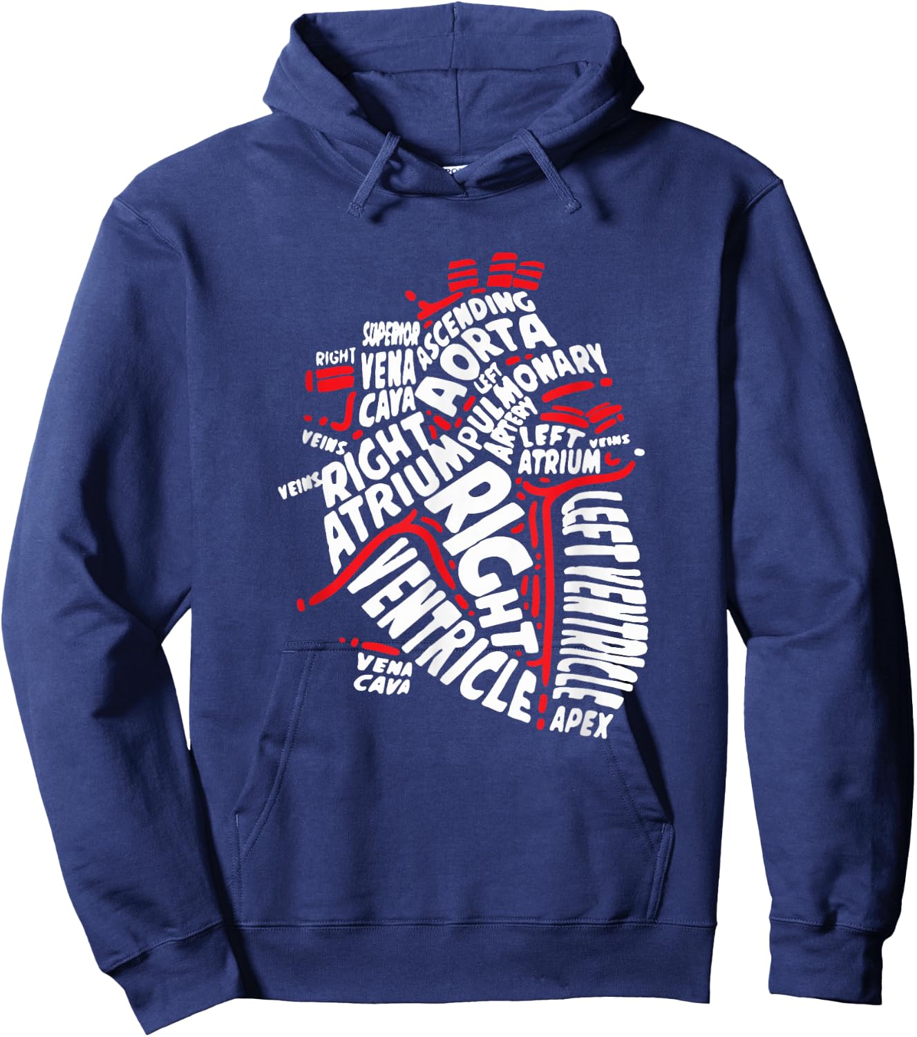 Anatomical Heart Medical Parts of Heart Anatomy Hoodie - Hoodie | Navy