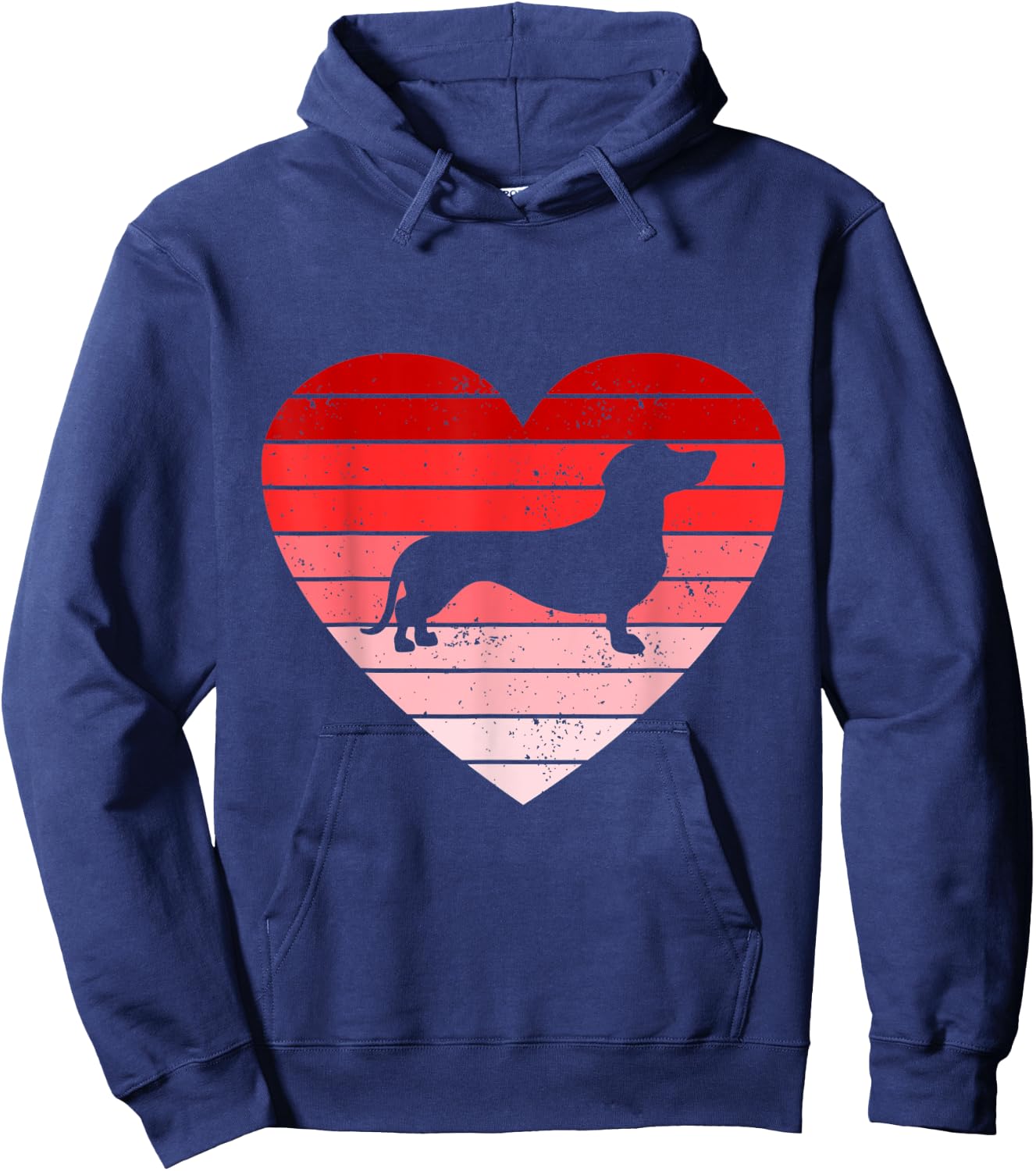 Retro style Valentines day Dachshund Lover Gift Hoodie - Hoodie | Navy