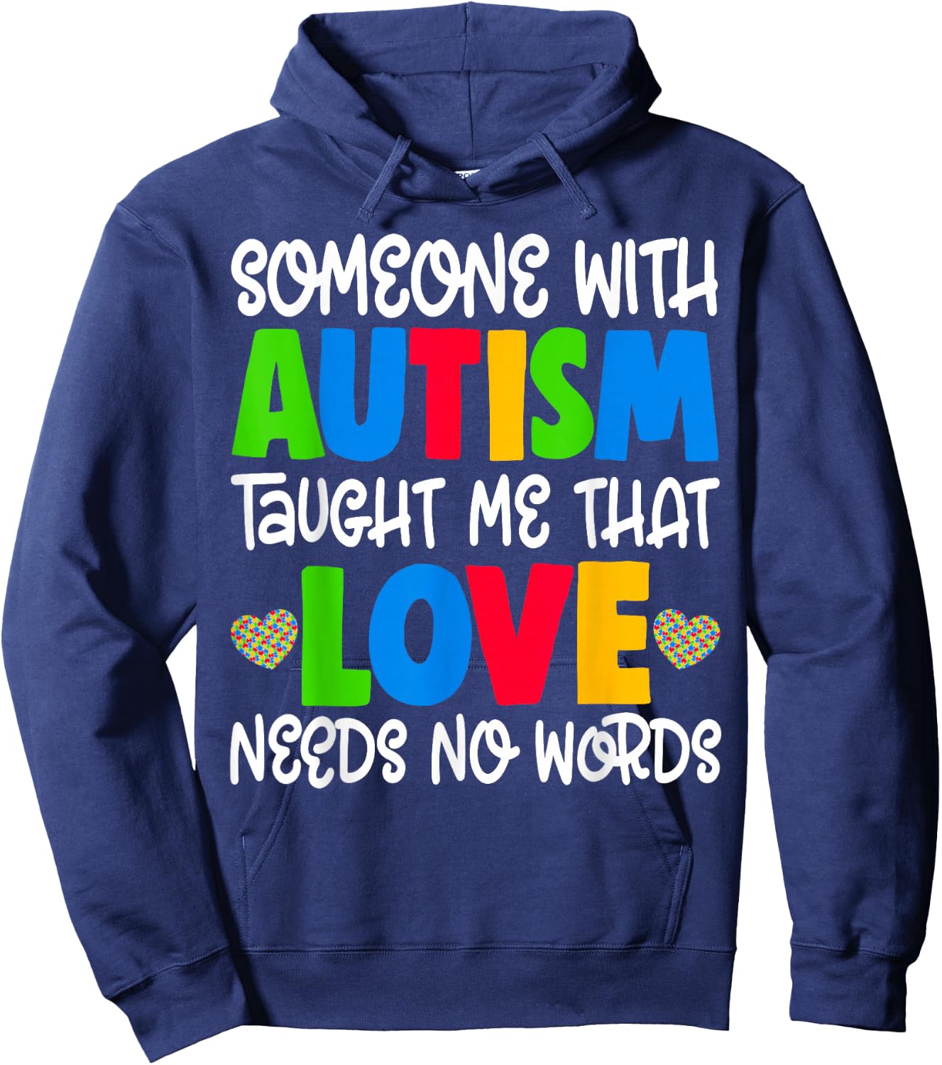 Love Autism Shirt Autism Mom Gift Hoodie - Hoodie | Navy